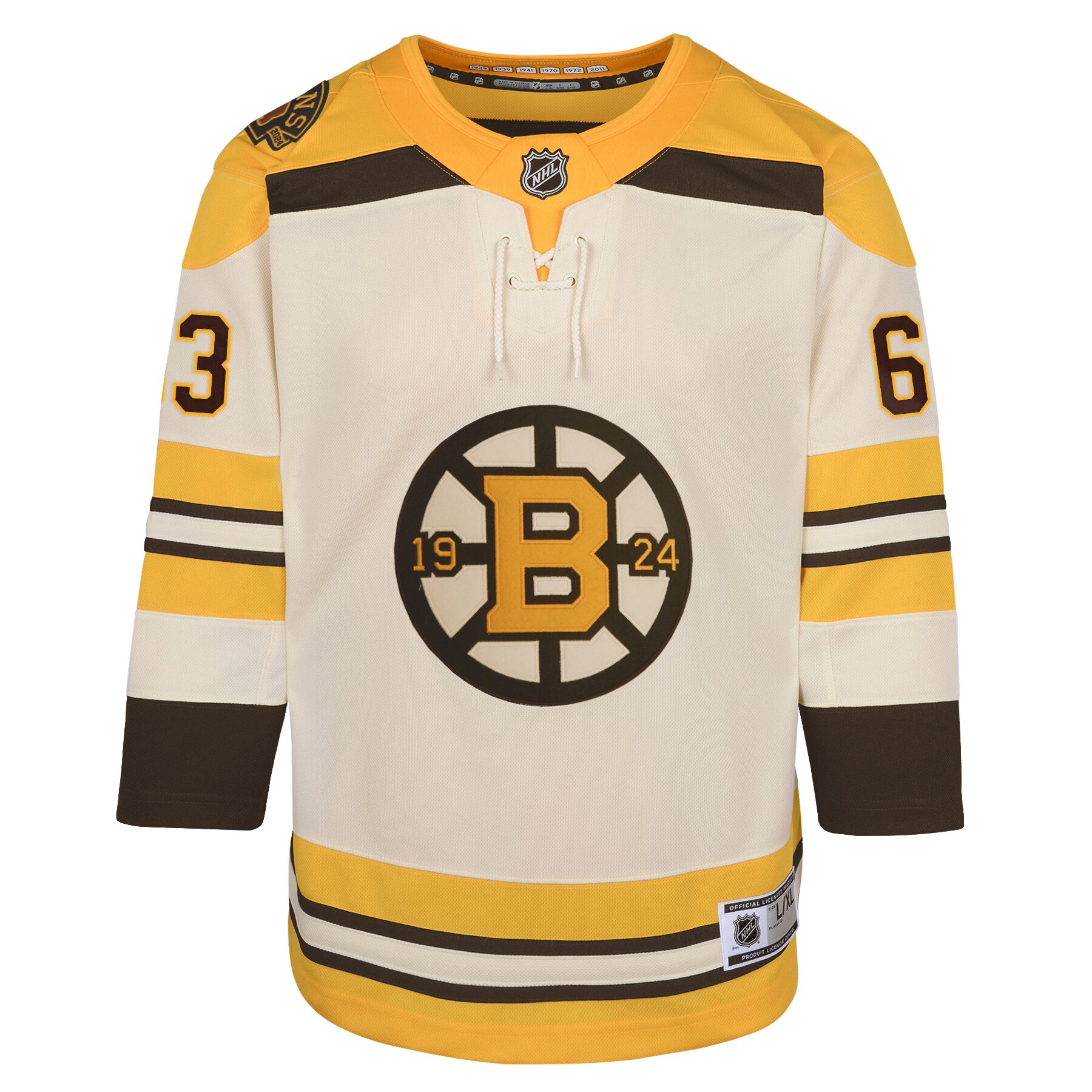 Brad Marchand Boston Bruins Youth 100th Anniversary Premier Player Jersey - Cream - vstockx