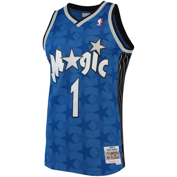 Men's Orlando Magic Tracy McGrady Mitchell & Ness Blue 2001-02 Hardwood Classics Swingman Jersey - vstockx