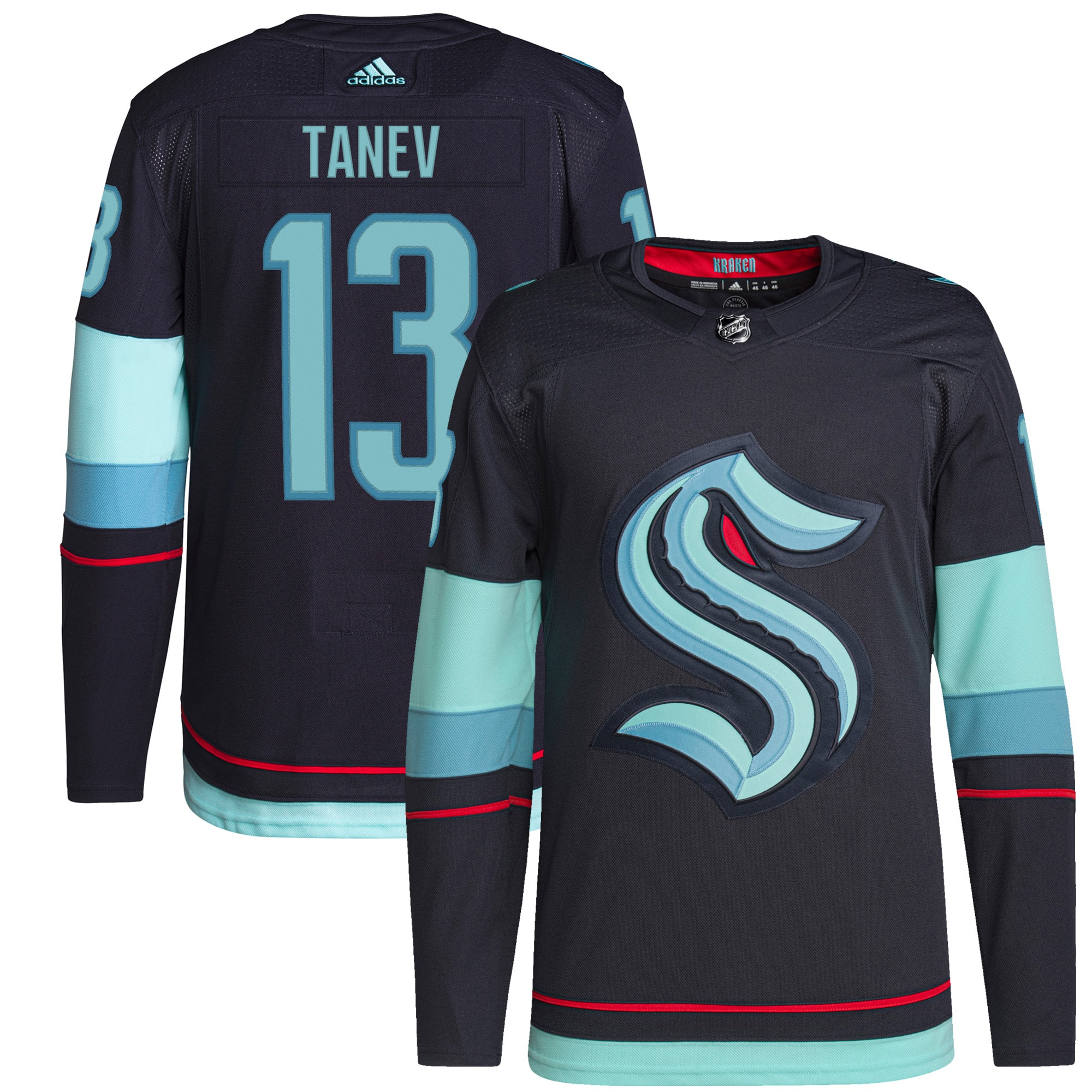 Brandon Tanev Seattle Kraken adidas Home Authentic Primegreen Player Jersey - Navy - vstockx