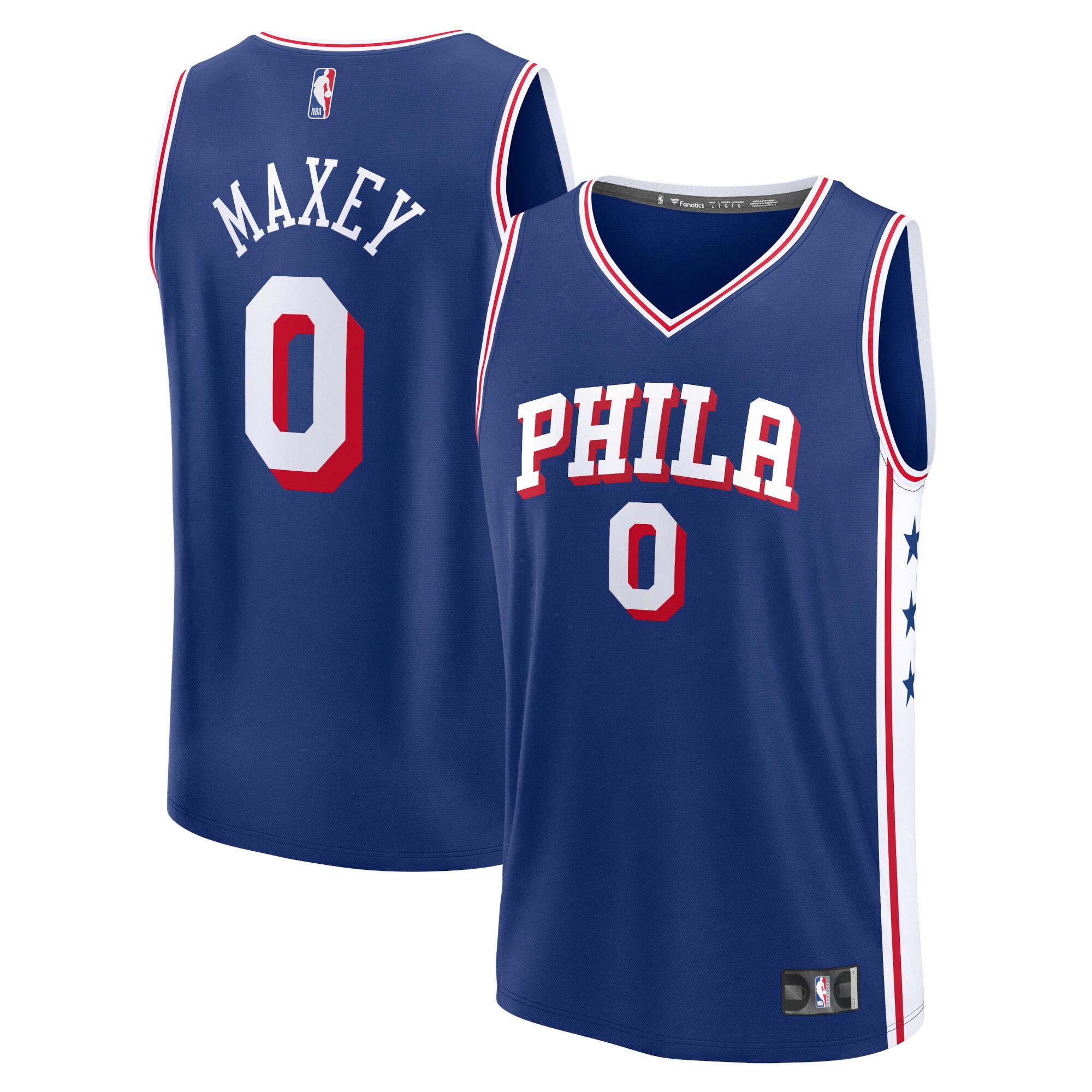 Tyrese Maxey Philadelphia 76ers Fanatics Branded 2023/24 Fast Break Replica Jersey - Icon Edition - Royal - vstockx