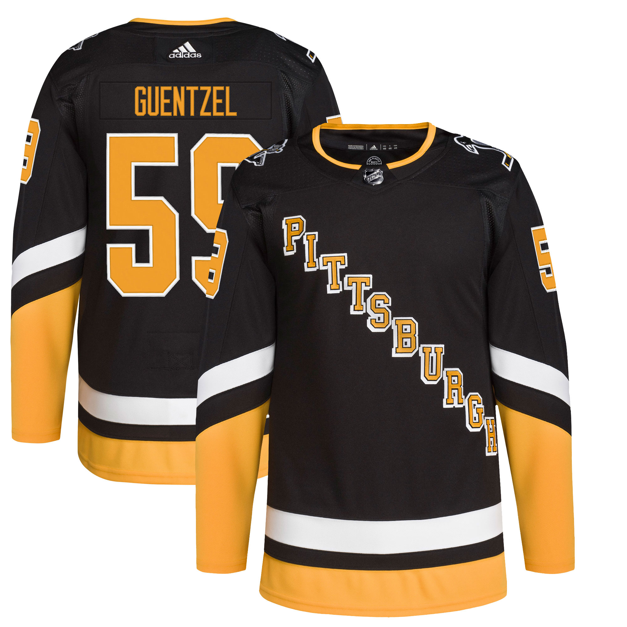 Jake Guentzel Pittsburgh Penguins adidas Alternate Primegreen Authentic Pro Player Jersey - Black - vstockx