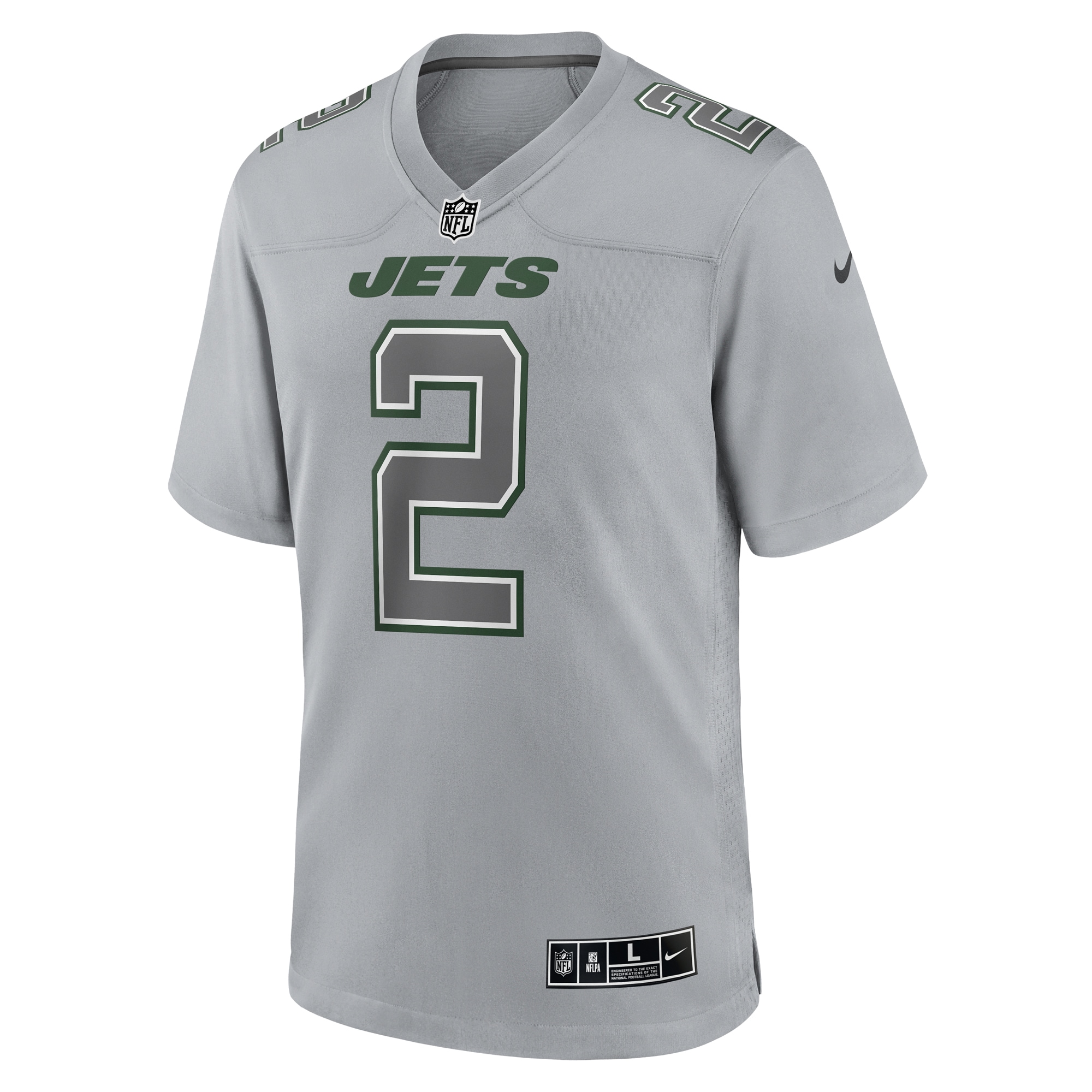 Zach Wilson New York Jets Nike Atmosphere Fashion Game Jersey - Gray - vstockx