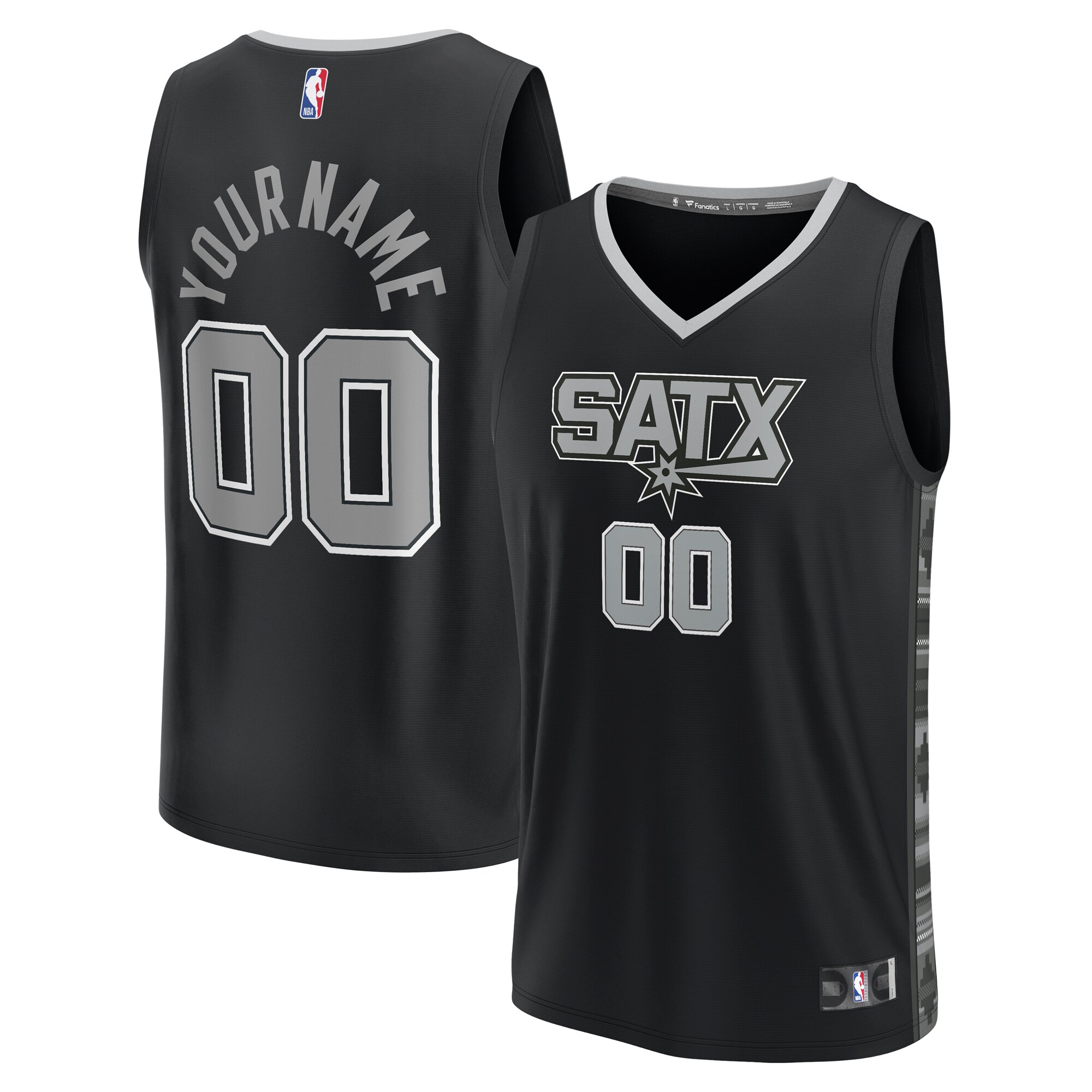 San Antonio Spurs Fanatics Branded 2022/23 Fast Break Custom Replica Jersey - Black - Statement Edition - vstockx
