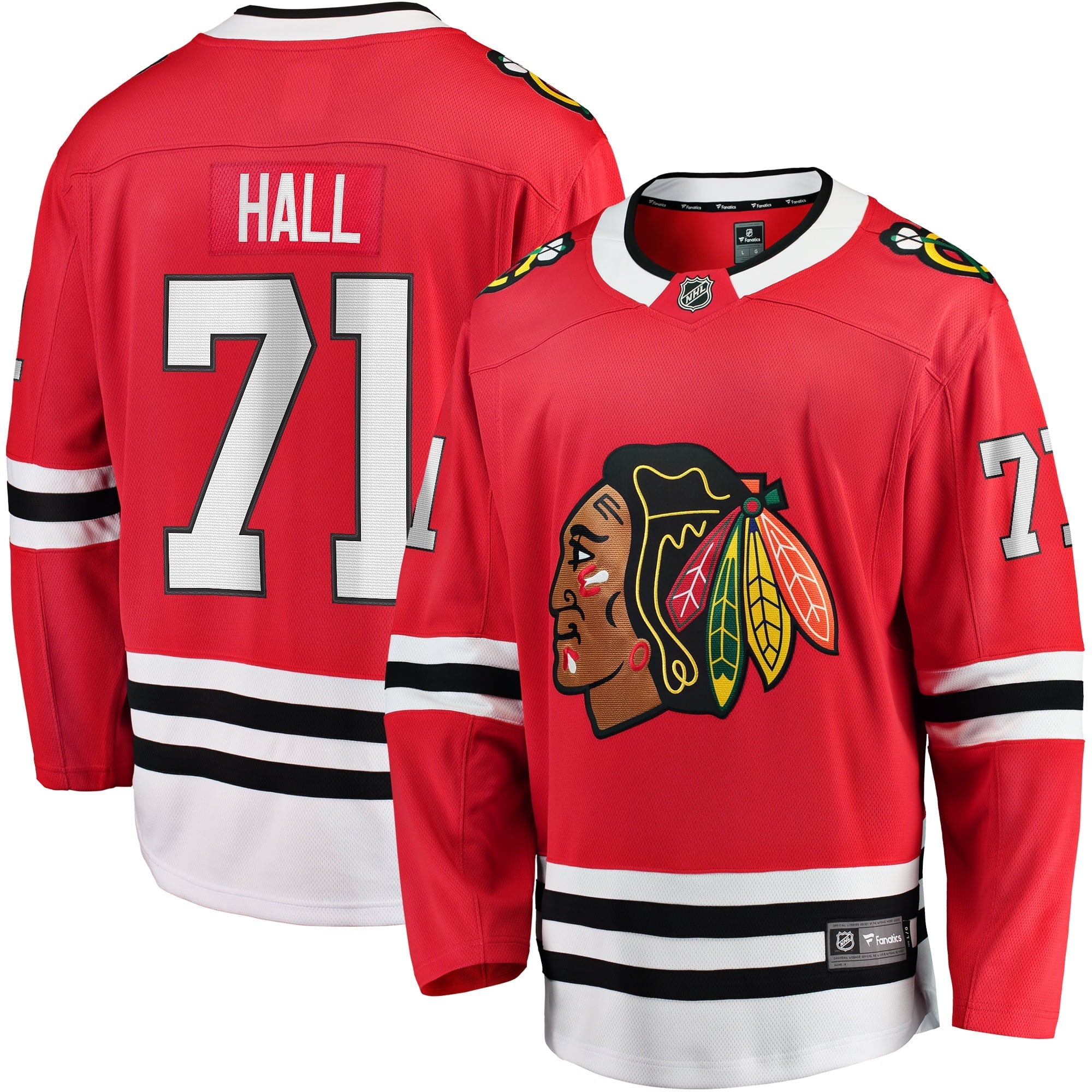 Men's Fanatics Branded Taylor Hall Red Chicago Blackhawks Home Breakaway Player Jersey - vstockx