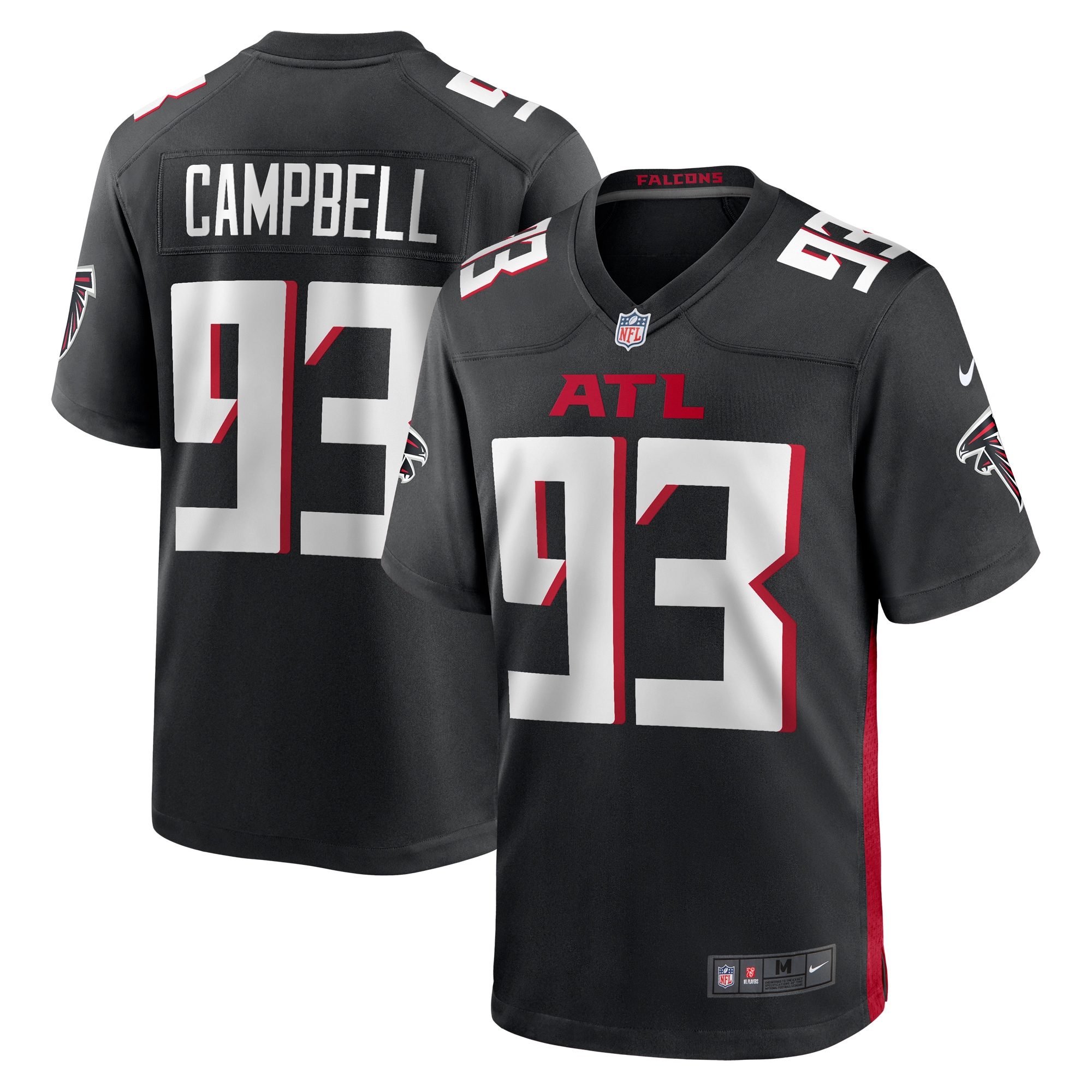 Calais Campbell Atlanta Falcons Nike Game Player Jersey - Black - vstockx