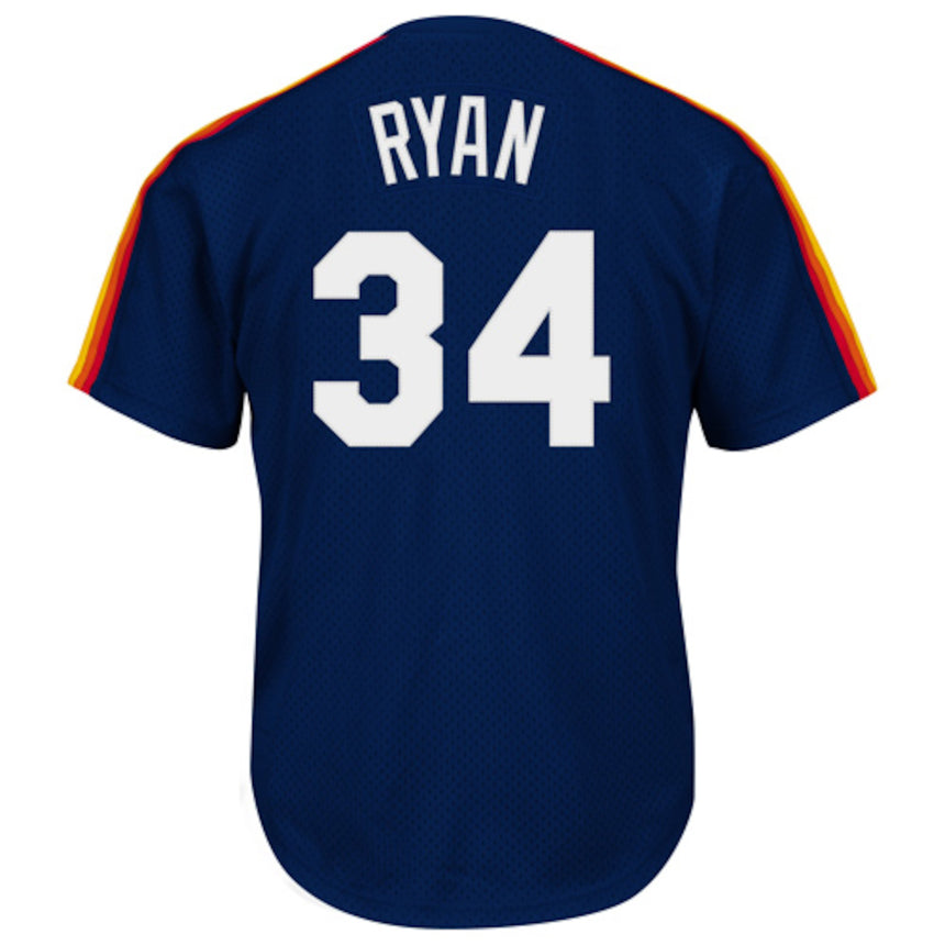 Men's Houston Astros Nolan Ryan Mitchell & Ness Navy 1988 Authentic Cooperstown Collection Mesh Batting Practice Jersey - vstockx