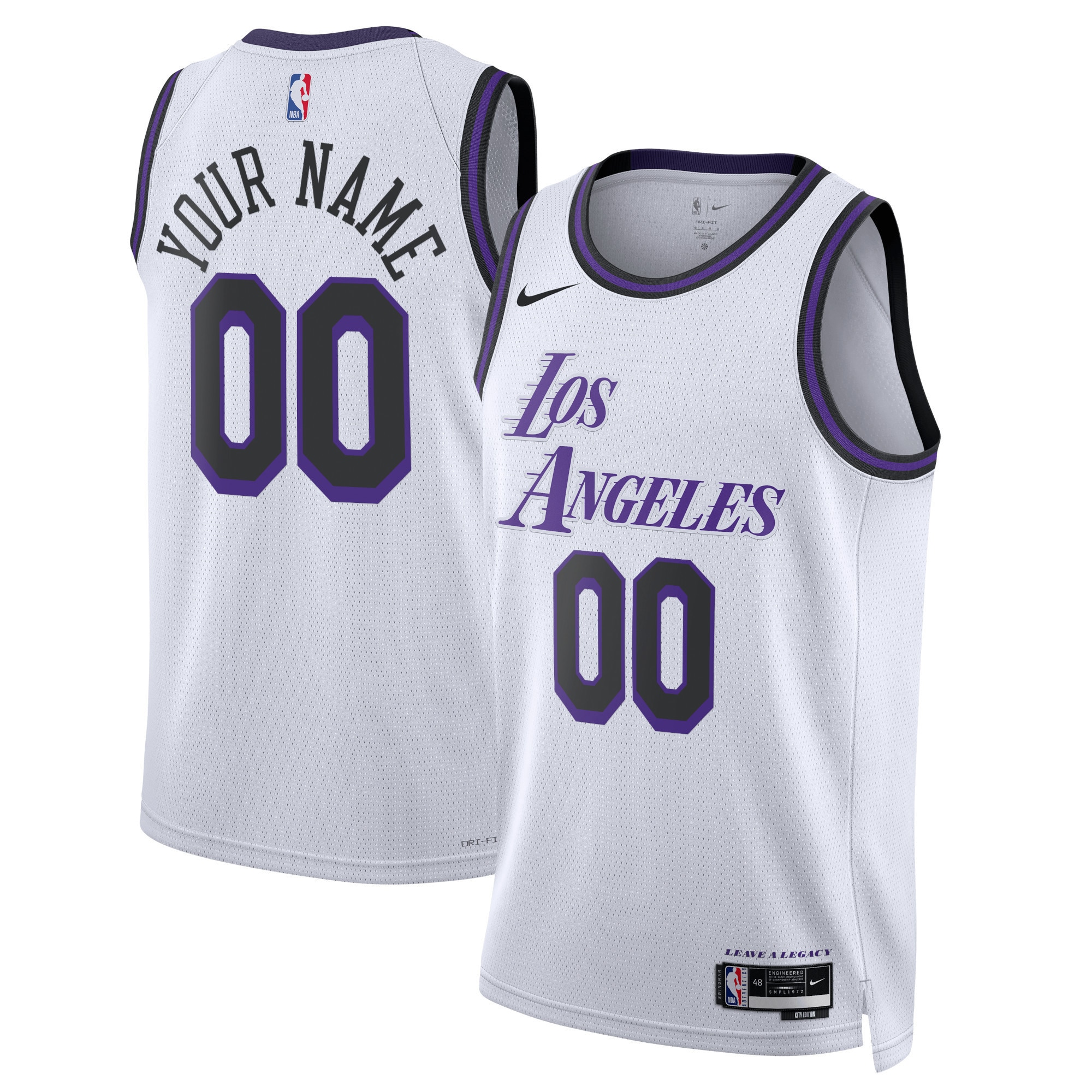 Los Angeles Lakers Nike Unisex 2022/23 Swingman Custom Jersey - City Edition - White - vstockx