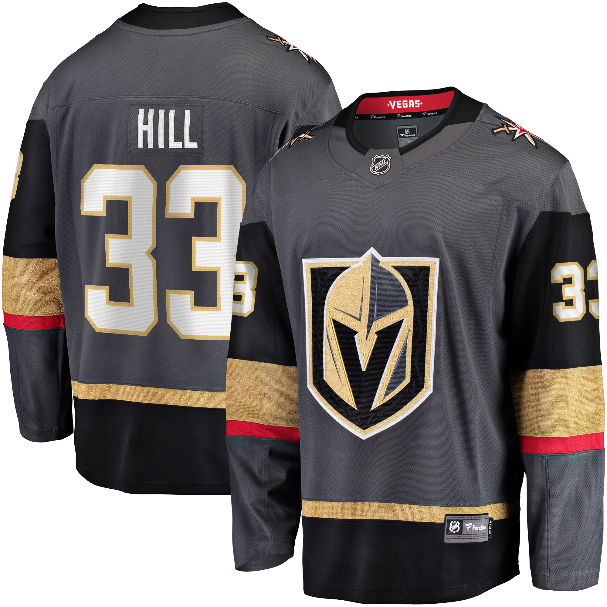 Adin Hill Vegas Golden Knights Fanatics Branded Alternate Breakaway Jersey - Gray - vstockx