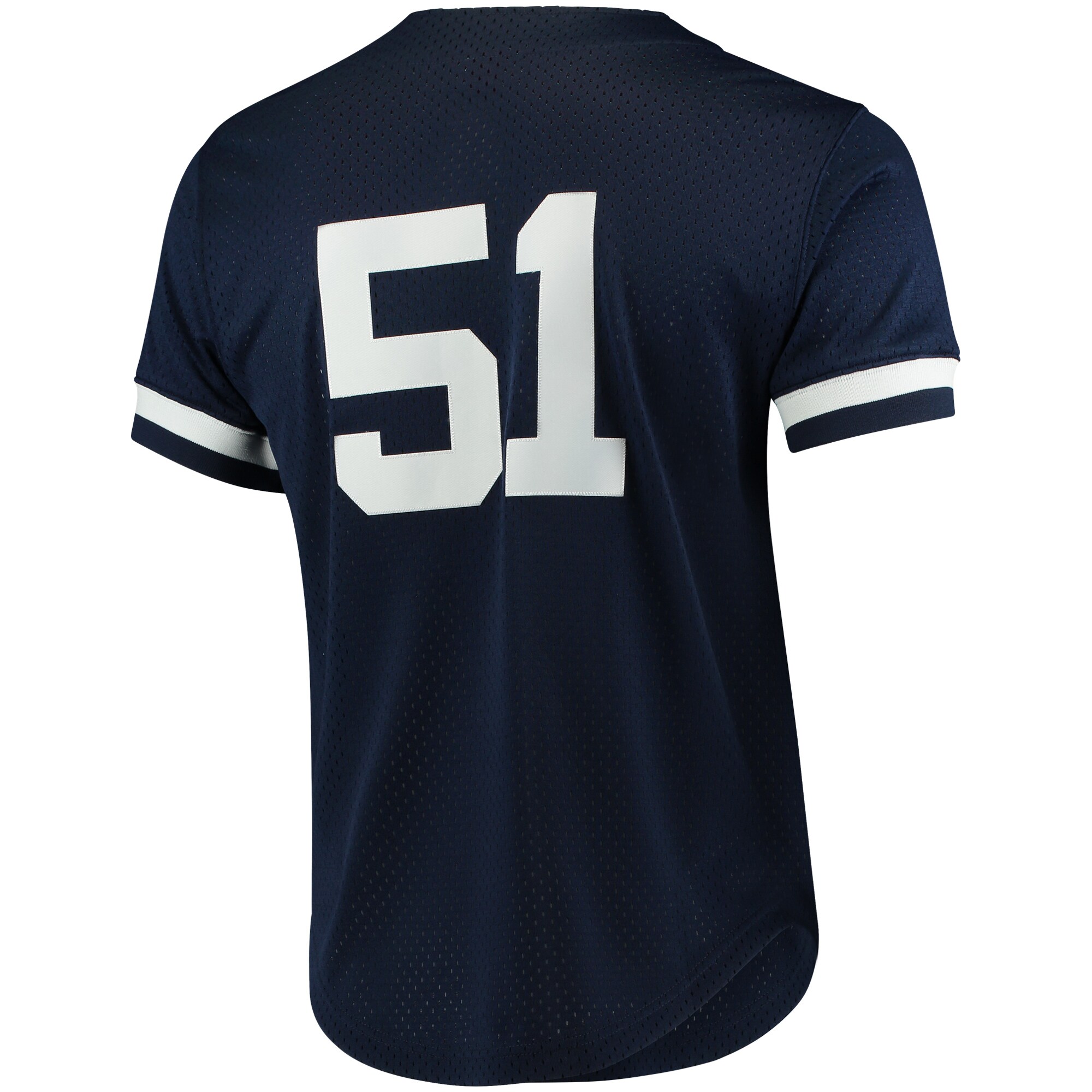 Bernie Williams New York Yankees Mitchell & Ness Cooperstown Collection Mesh Batting Practice Button-Up Jersey - Navy - vstockx