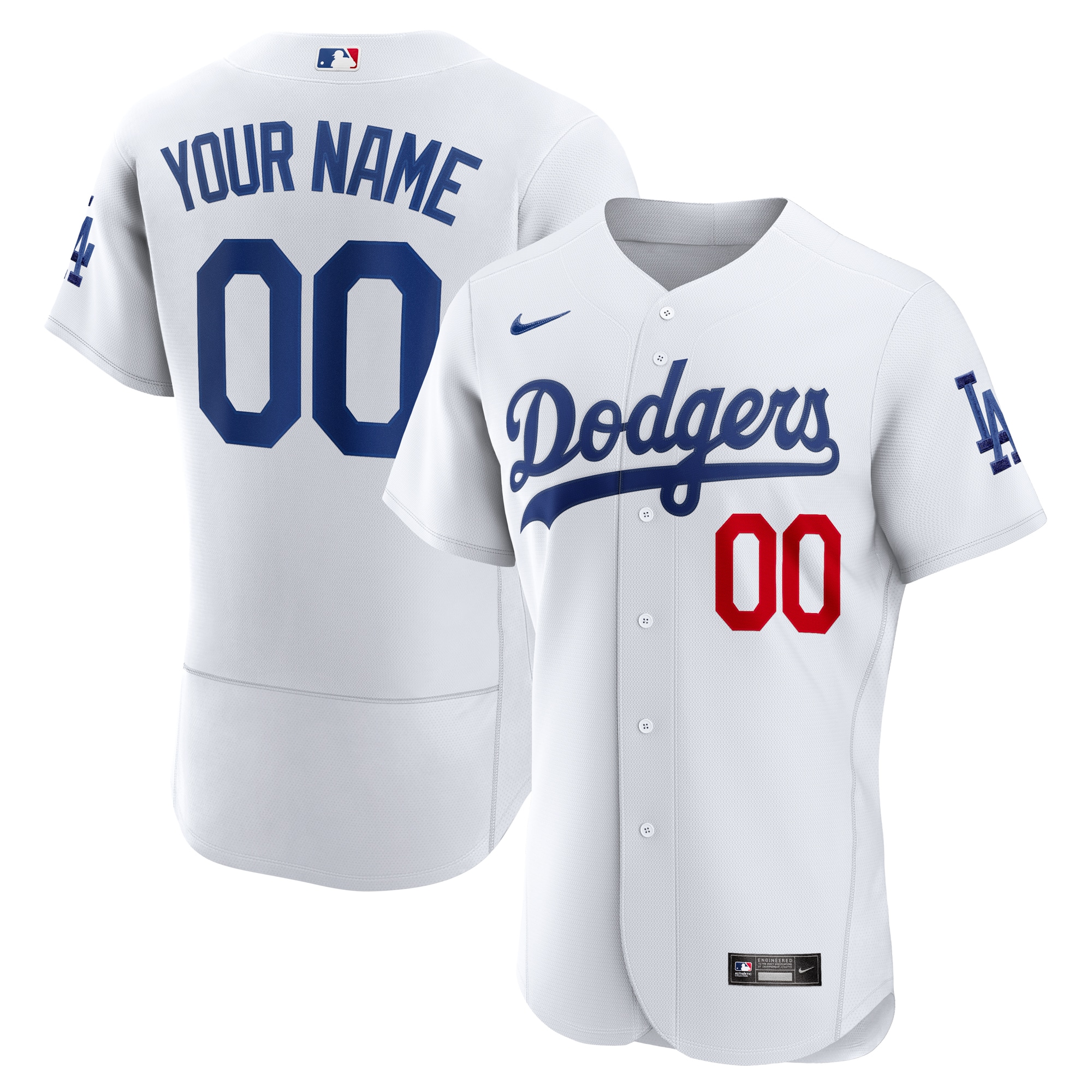 Los Angeles Dodgers Nike Home Authentic Custom Patch Jersey - White - vstockx