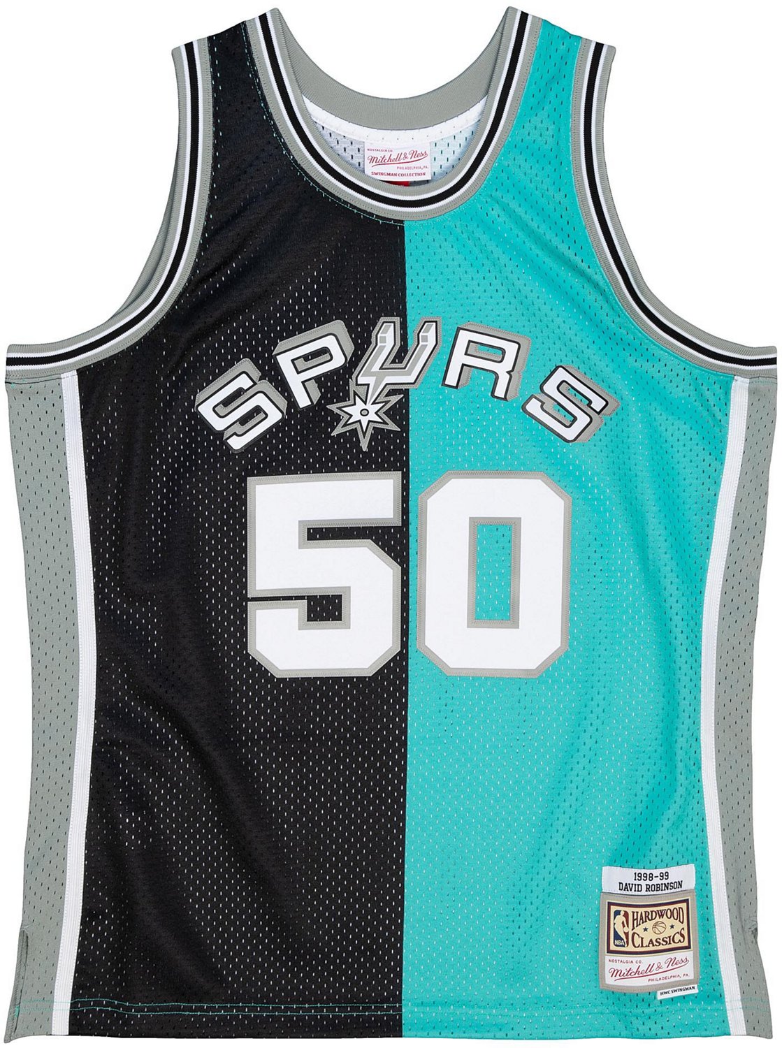 Mitchell & Ness Men's San Antonio Spurs Robinson NBA Split Swingman 1998 Jersey - vstockx