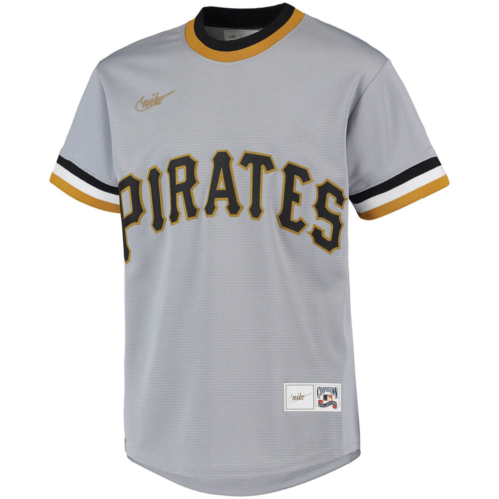 Youth Pittsburgh Pirates Roberto Clemente Road Cooperstown Collection Player Jersey - Gray - vstockx