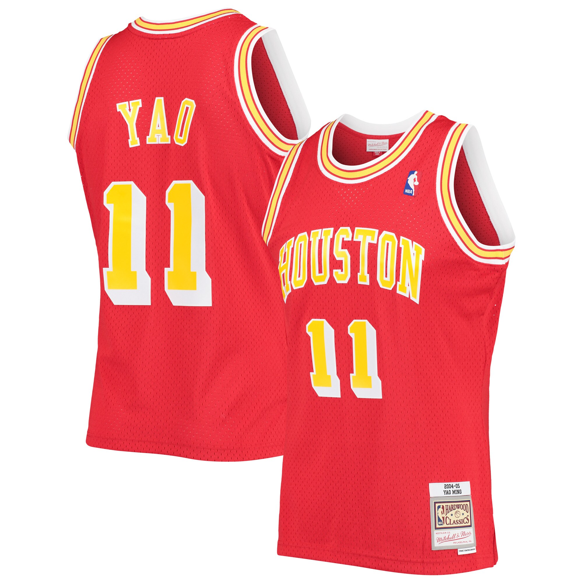 Yao Ming Houston Rockets Mitchell & Ness Hardwood Classics Swingman Jersey - Red - vstockx