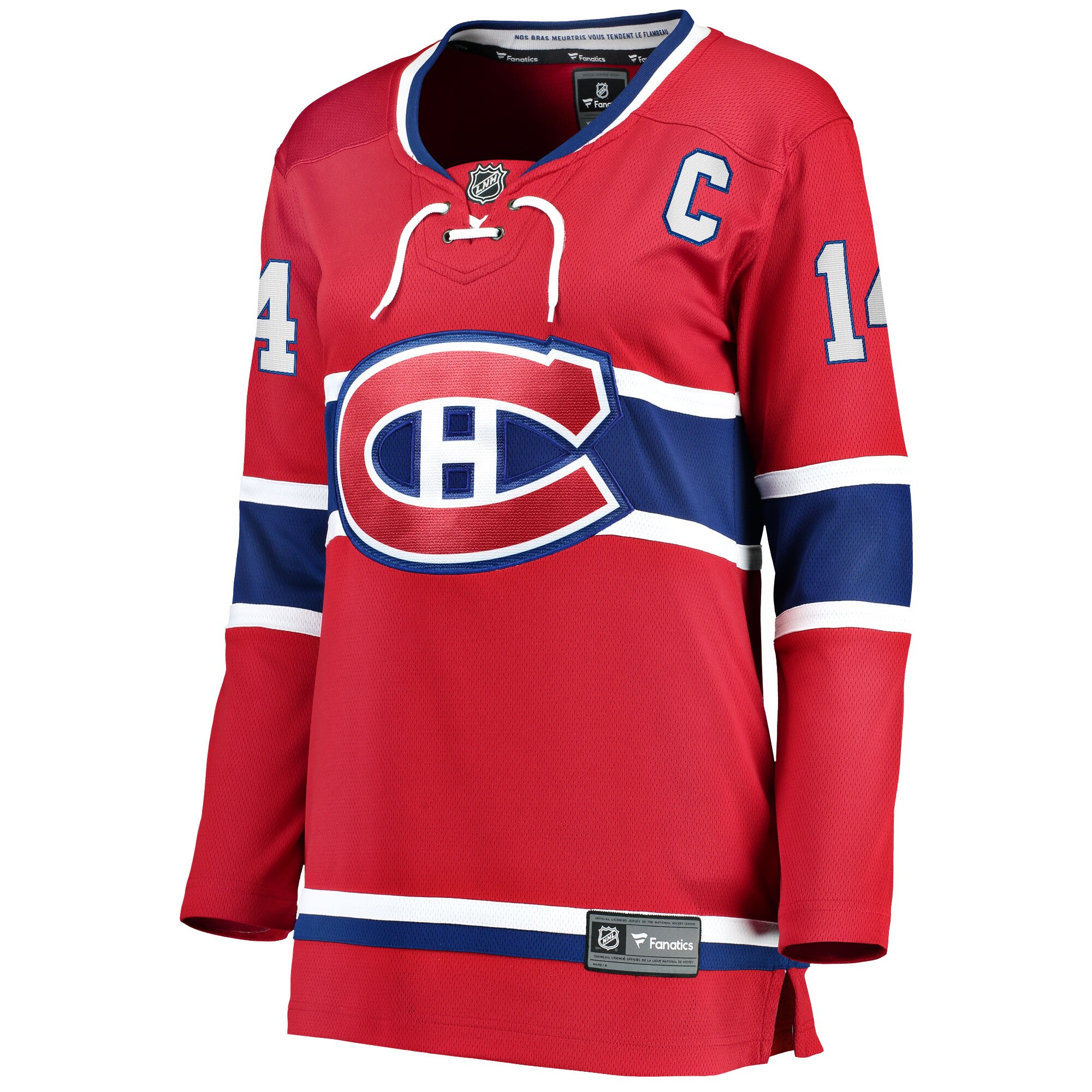 Nick Suzuki Montreal Canadiens Fanatics Branded Women's Home Captain Patch Breakaway Player Jersey - Red - vstockx