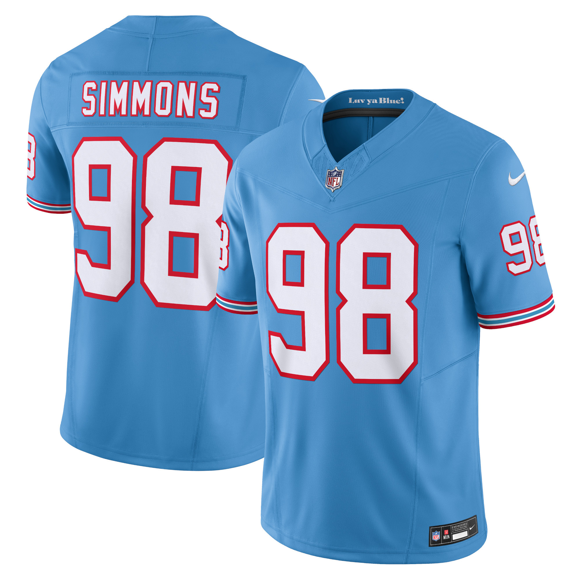 Jeffery Simmons Tennessee Titans Nike Vapor F.U.S.E. Limited Jersey - Light Blue - vstockx