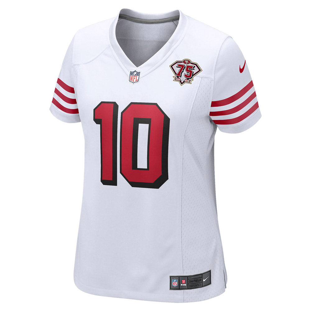 Women's San Francisco 49ers Jimmy Garoppolo 75th Anniversary 2nd Alternate Game Jersey White - vstockx