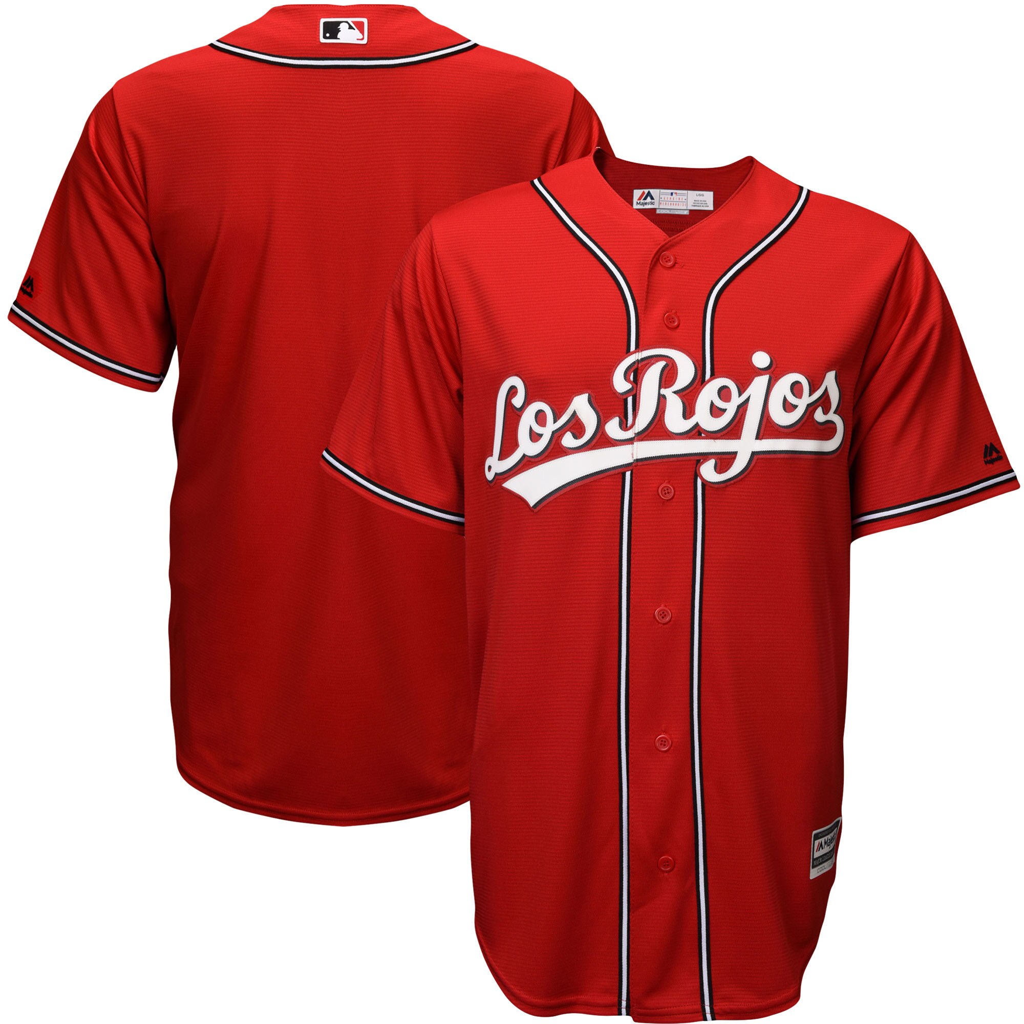 Cincinnati Reds Majestic Alternate Los Rojos Cool Base Jersey - Scarlet - vstockx