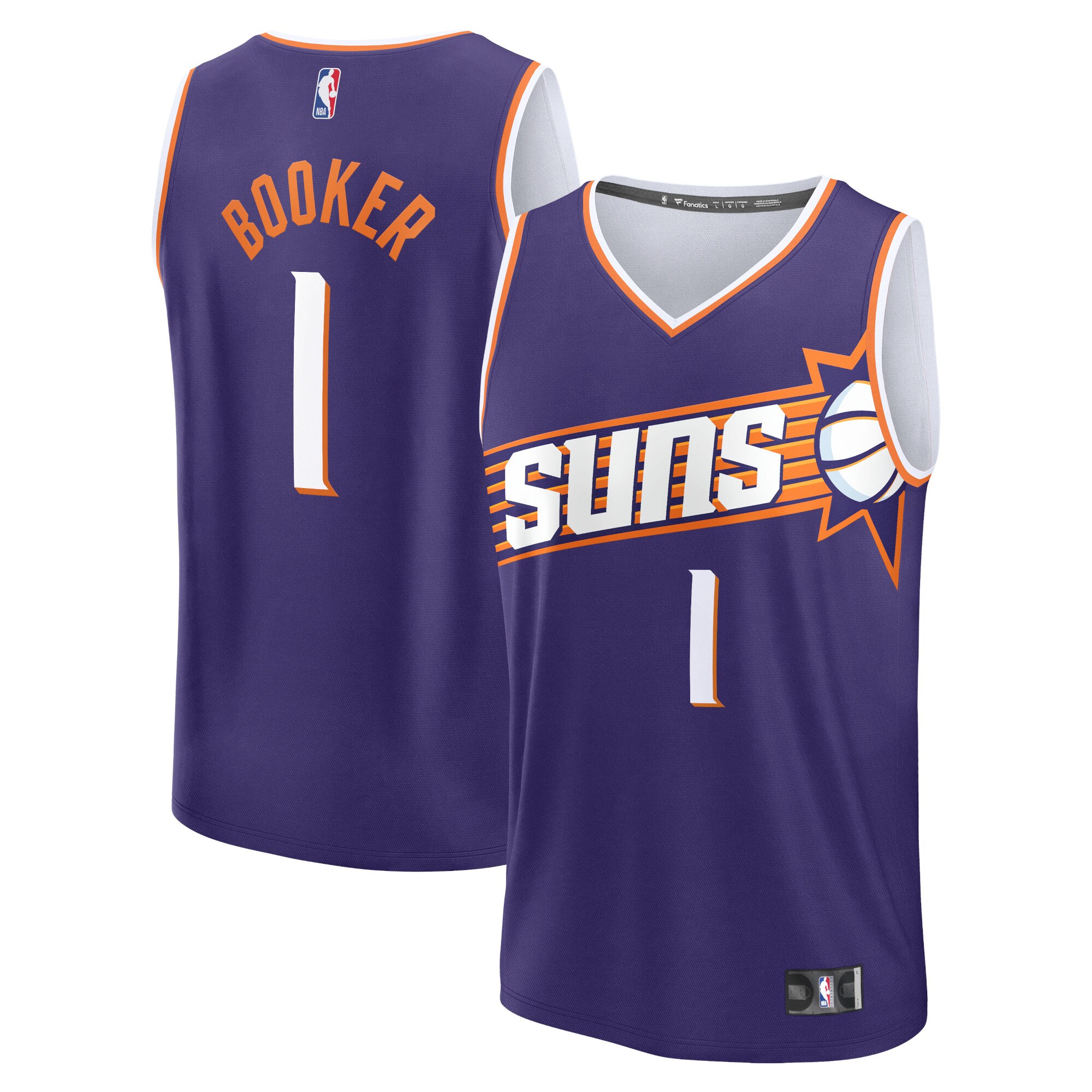 Devin Booker Phoenix Suns Fanatics Branded 2023/24 Fast Break Replica Jersey - Icon Edition - Purple - vstockx