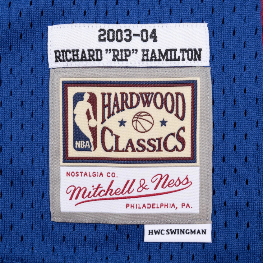 Men's Detroit Pistons Richard 'Rip' Hamilton 2003-04 Royal Mitchell & Ness NBA Men's Hardwood Classic Swingman Jersey - vstockx