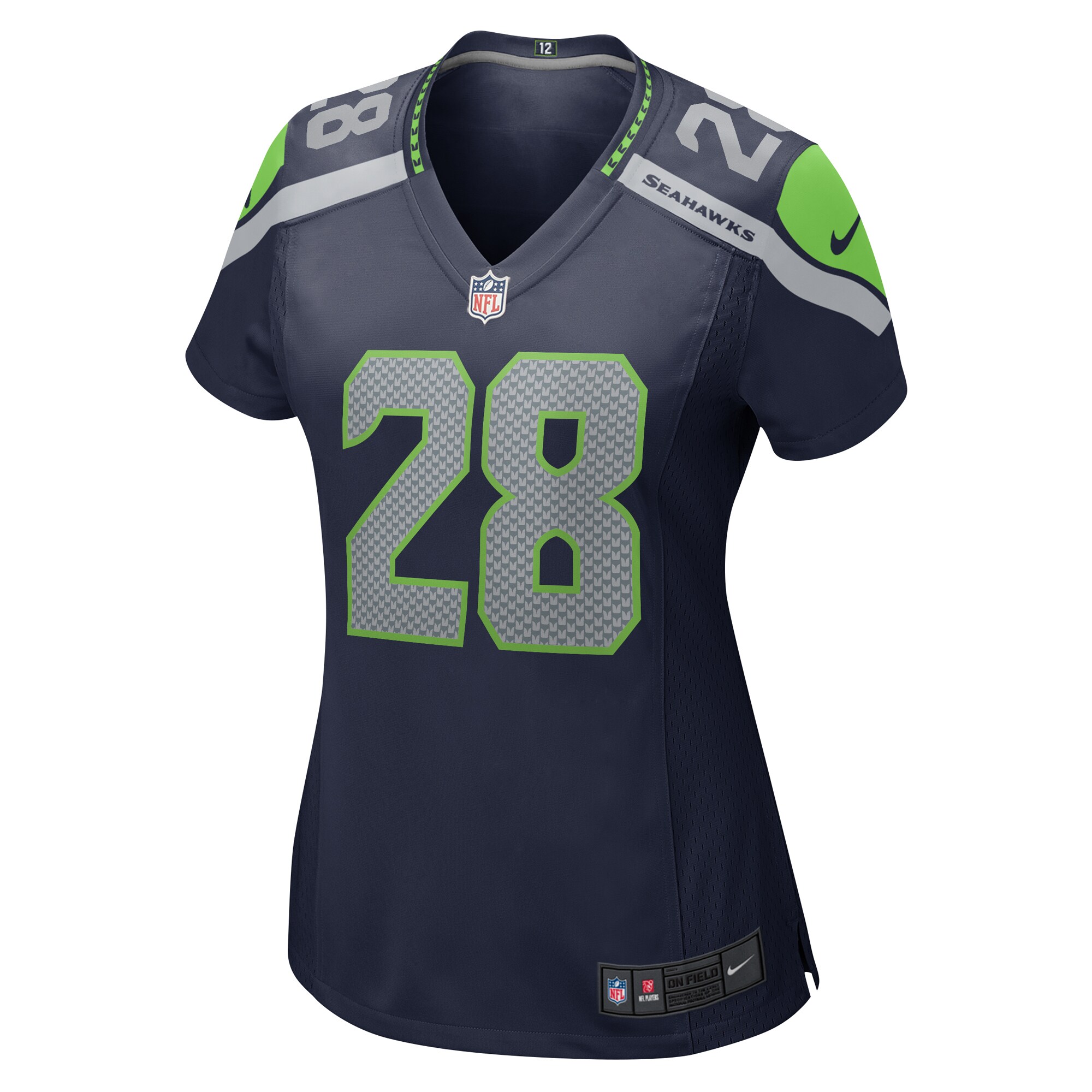 Kyu Blu Kelly Seattle Seahawks Nike Women's Team Game Jersey - College Navy - vstockx