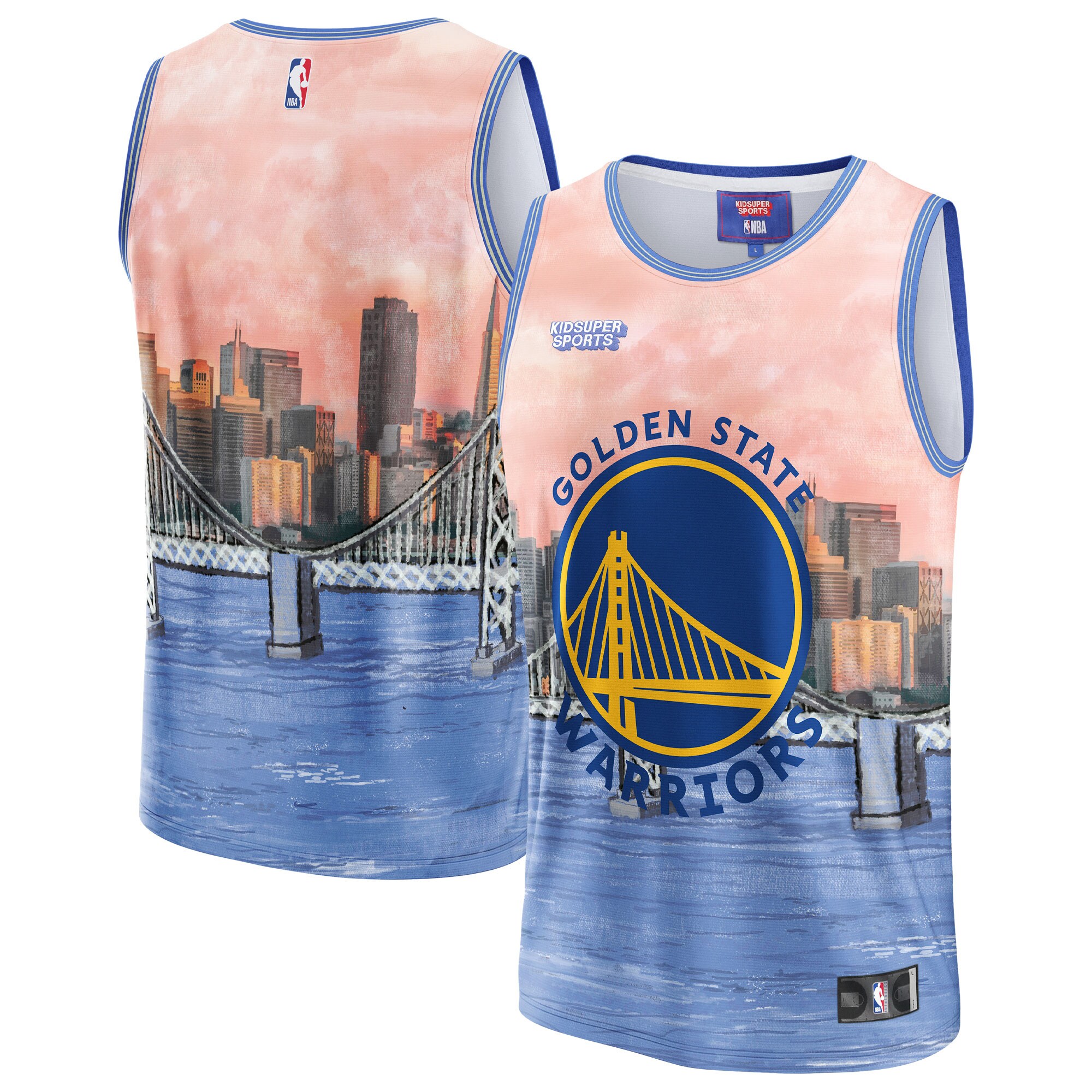 Golden State Warriors NBA & KidSuper Studios by Fanatics Unisex Hometown Jersey - Blue - vstockx
