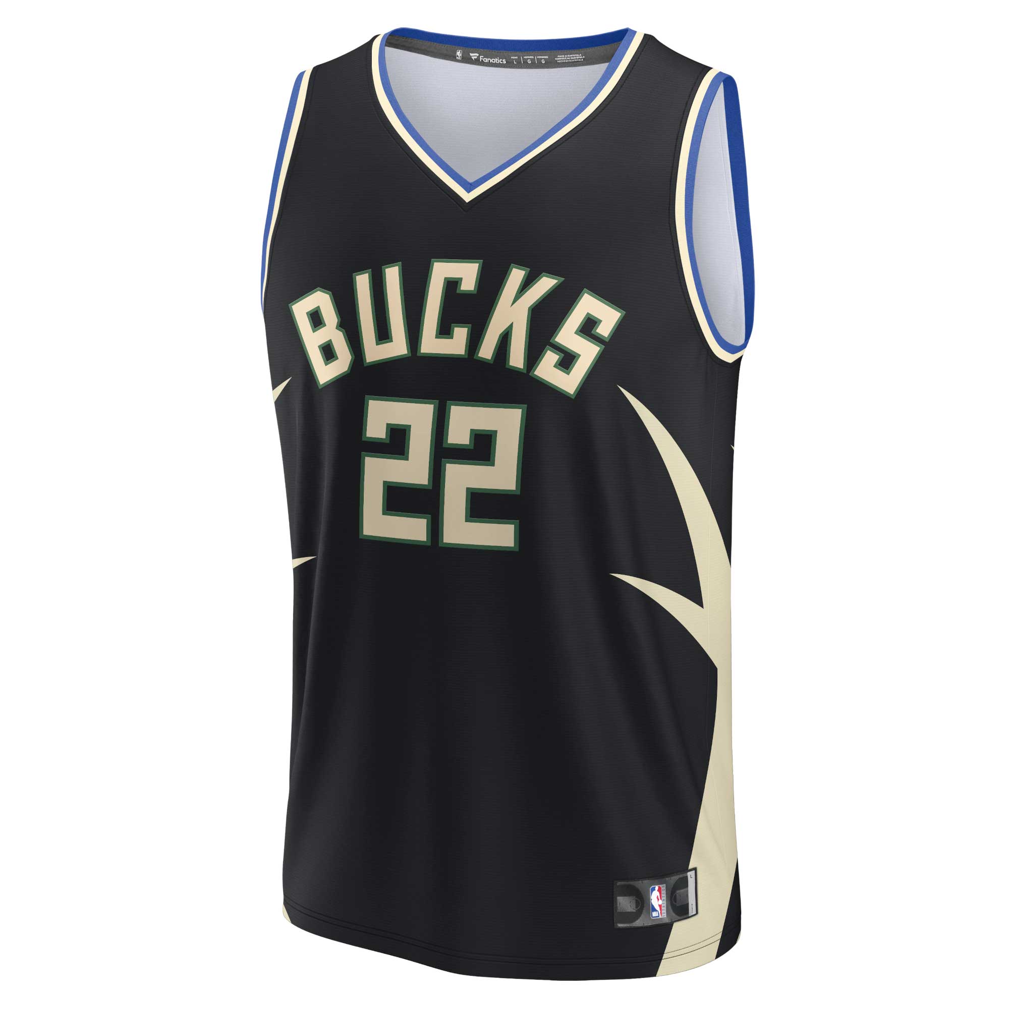 Khris Middleton Milwaukee Bucks Fanatics Branded Fast Break Replica Player Jersey - Statement Edition - Black - vstockx