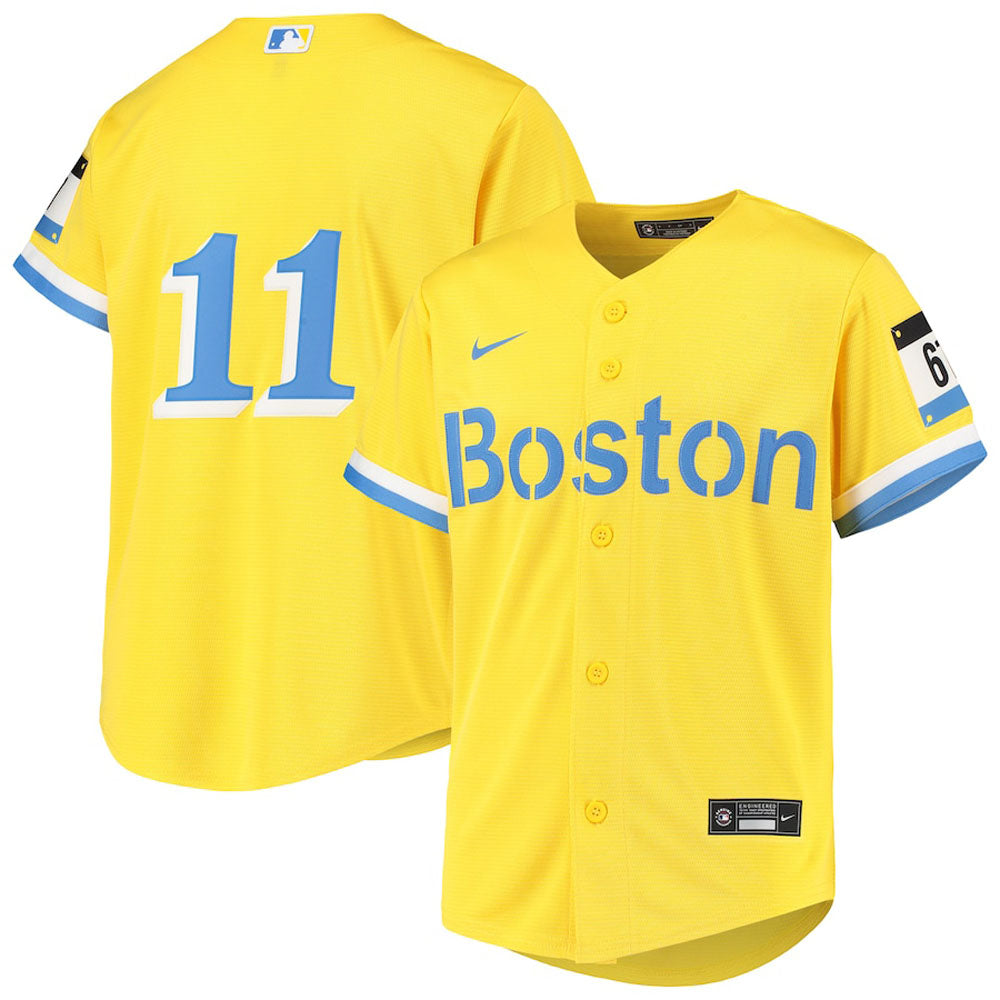 Youth Boston Red Sox Rafael Devers City Connect Replica Jersey - Gold - vstockx