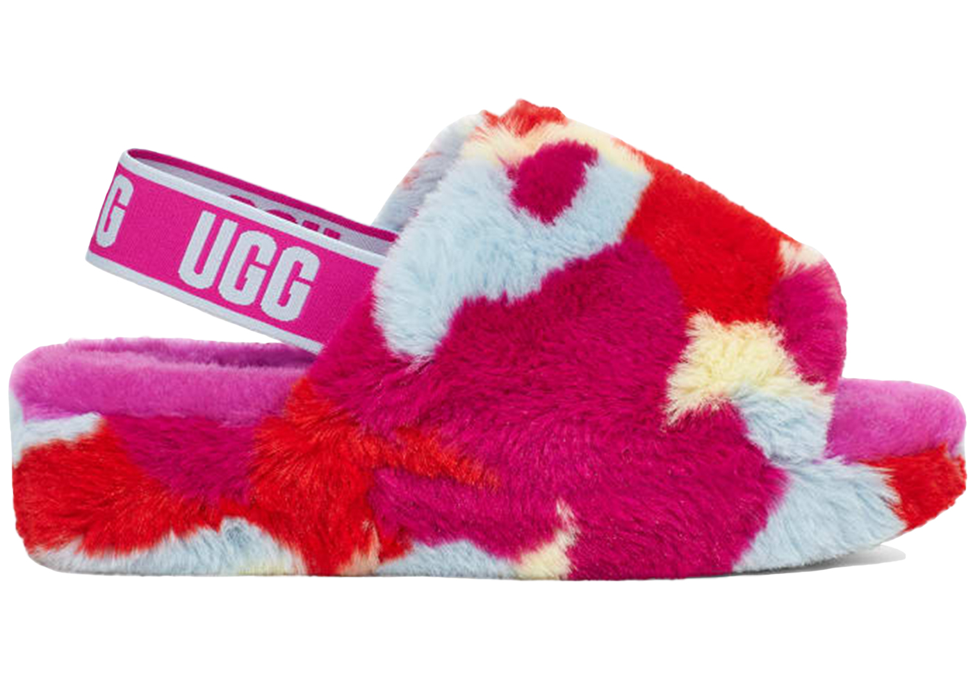 UGG Fluff Yeah Slide Camopop Dragon Fruit (Women's) - vstockx