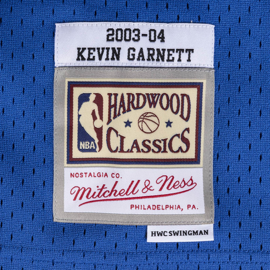 Men's Minnesota Timberwolves Kevin Garnett Mitchell & Ness Blue 2003-04 Hardwood Classics Swingman Player Jersey - vstockx