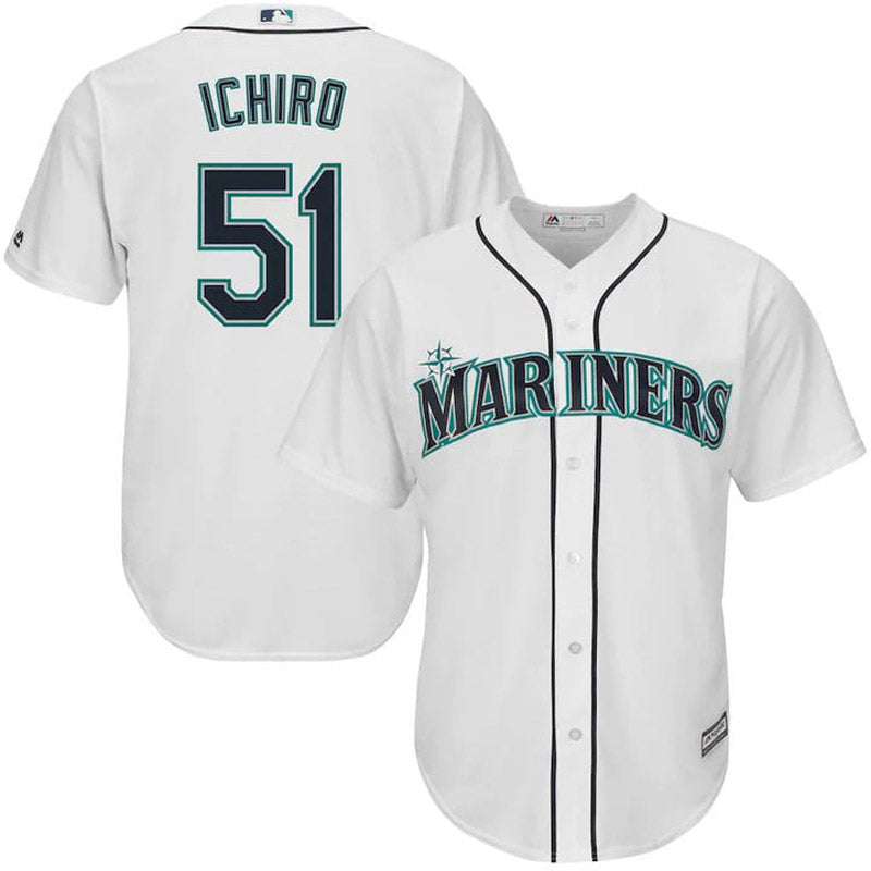 Men's Seattle Mariners Ichiro Suzuki Replica Home Jersey - White - vstockx