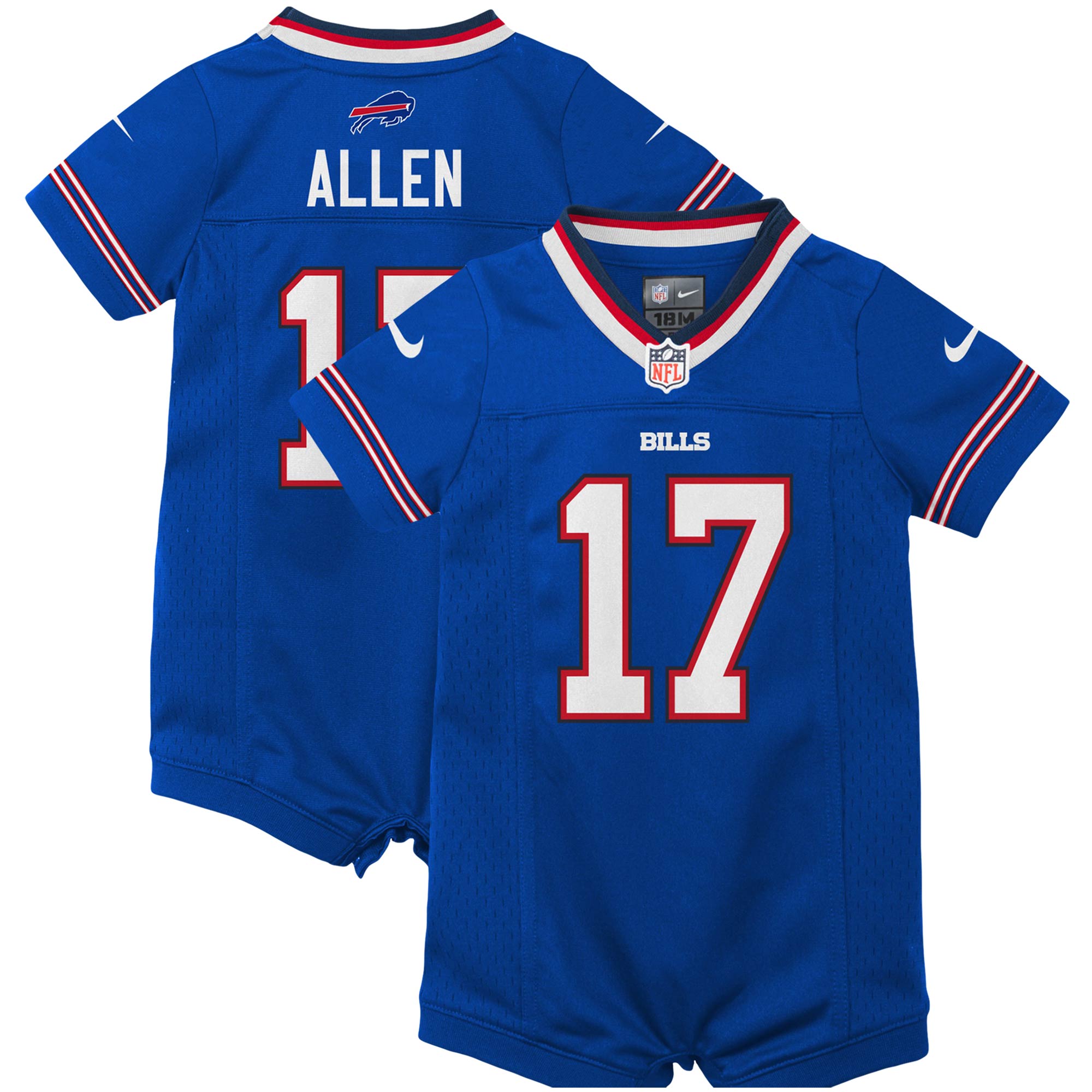 Josh Allen Buffalo Bills Nike Newborn & Infant Romper Jersey - Royal - vstockx