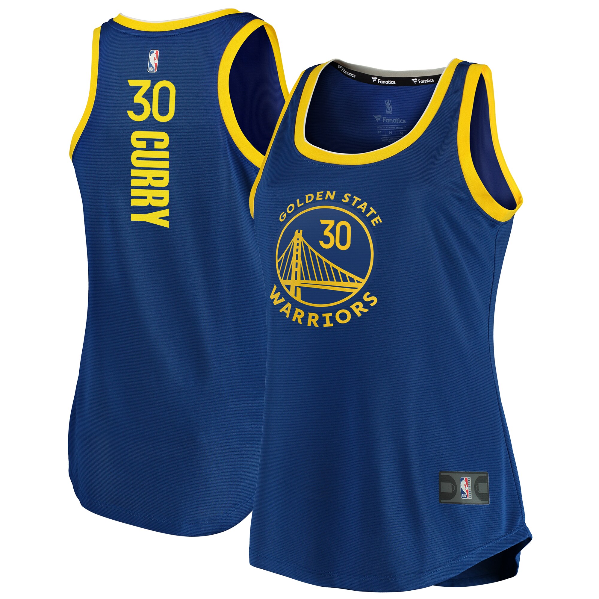 Stephen Curry Golden State Warriors Fanatics Branded Women's 2019/20 Fast Break Team Tank Jersey - Icon Edition - Royal - vstockx