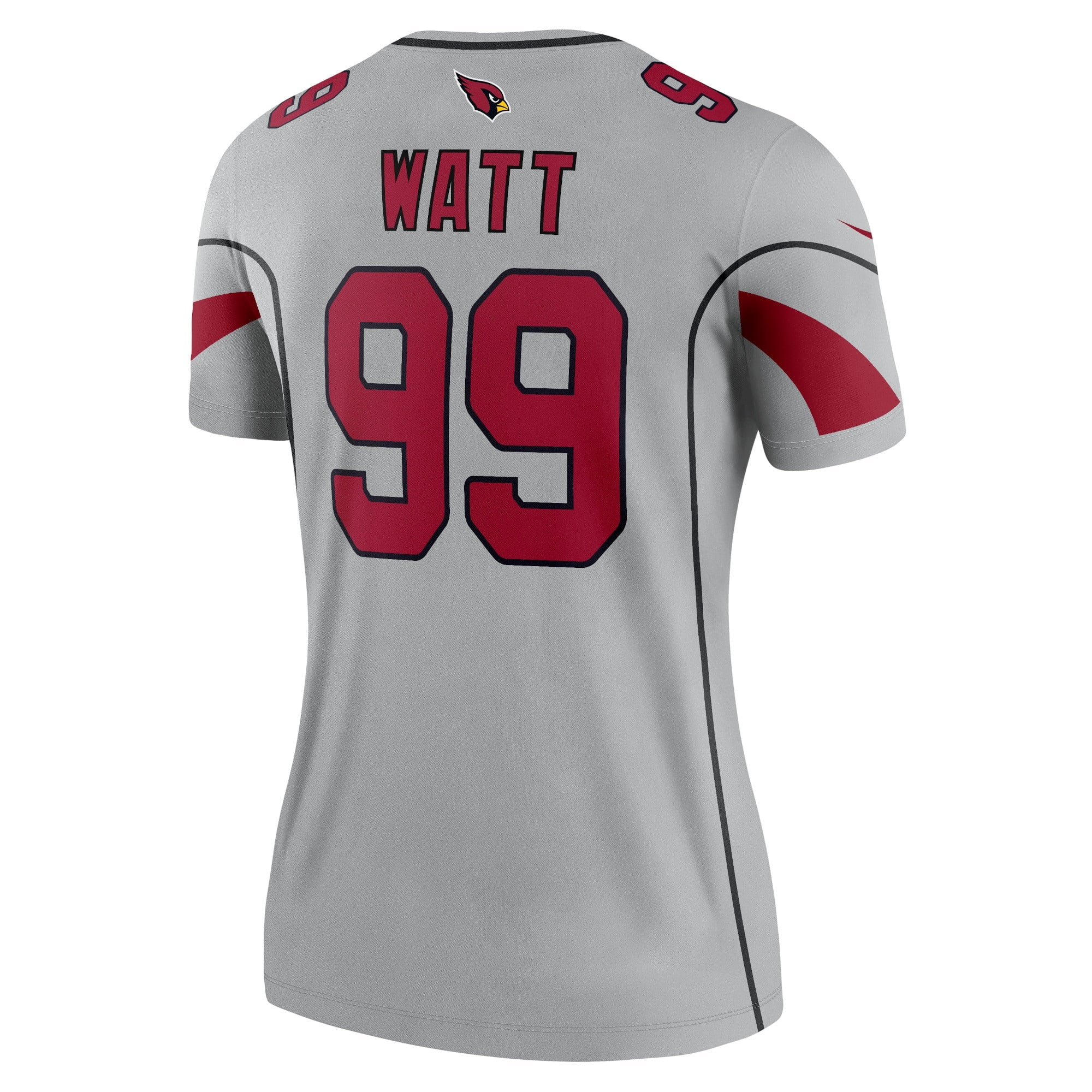Women's Nike J.J. Watt Gray Arizona Cardinals Inverted Legend Jersey - vstockx