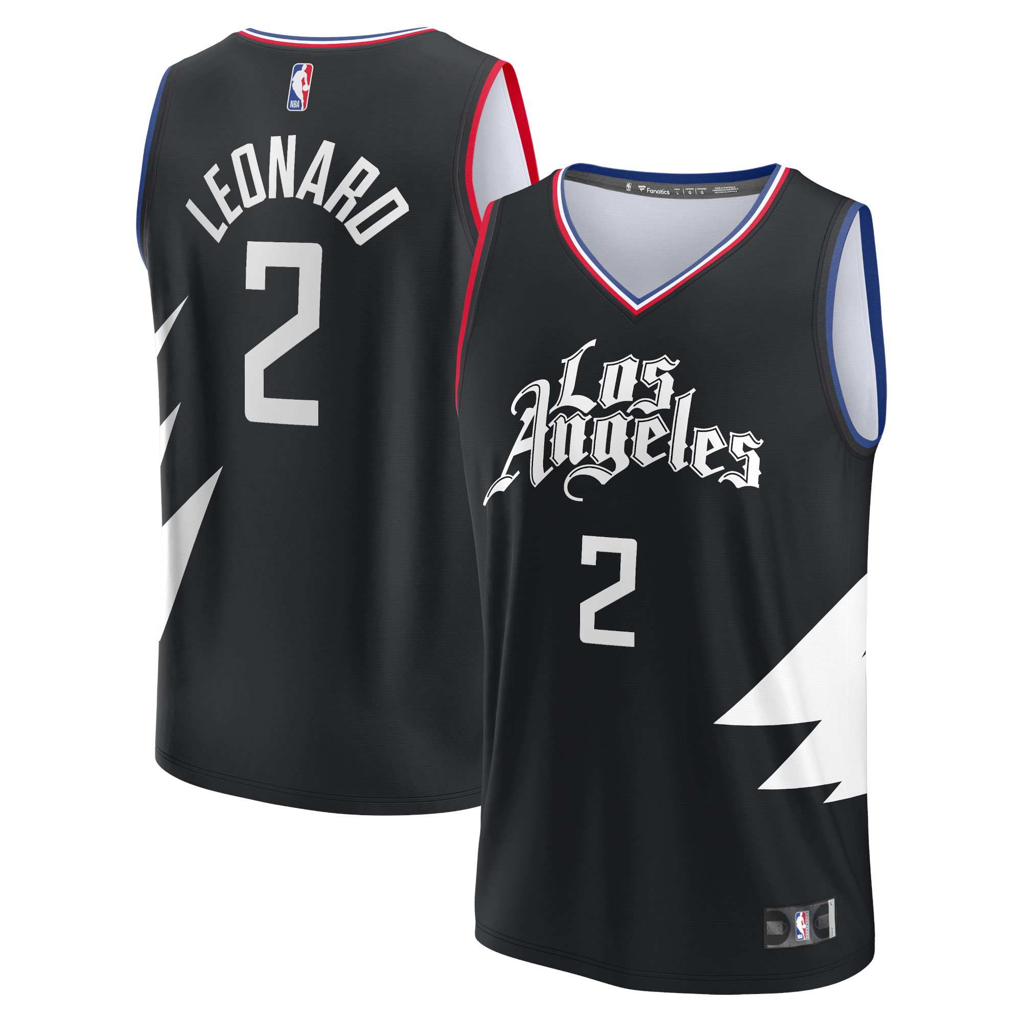 Kawhi Leonard LA Clippers Fanatics Branded Fast Break Replica Player Jersey - Statement Edition - Black - vstockx