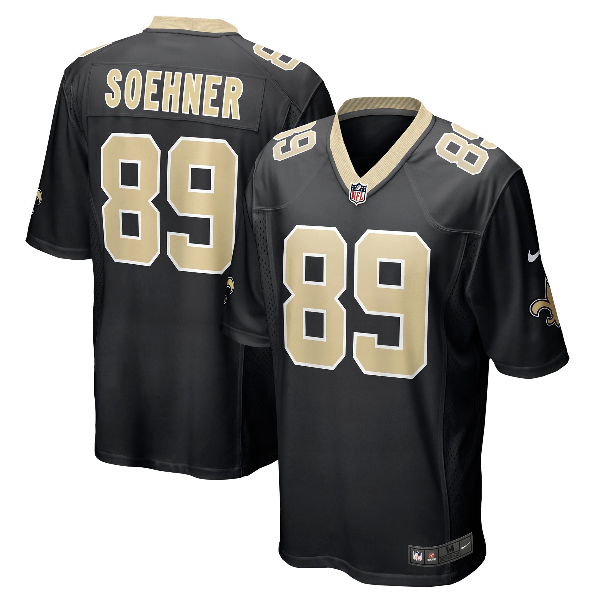 Men's Nike Dylan Soehner Black New Orleans Saints Game Jersey - vstockx