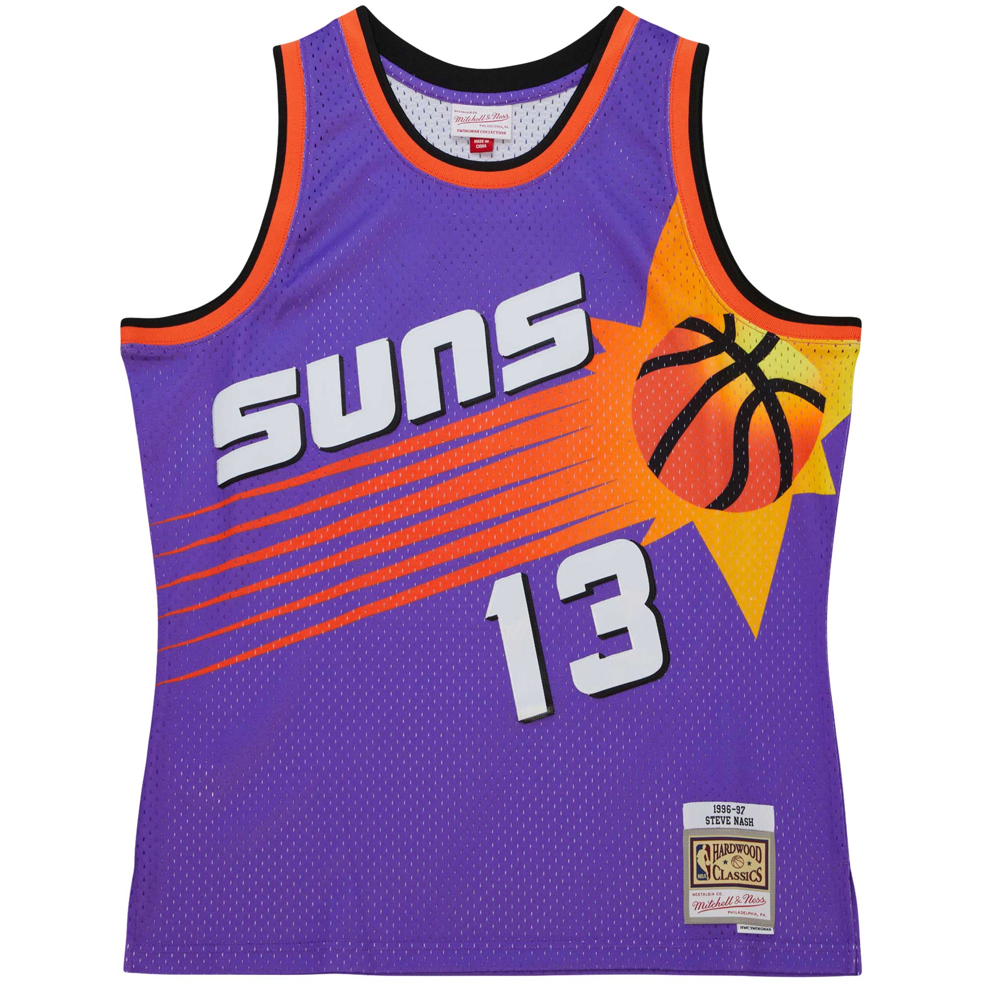 Steve Nash Phoenix Suns Mitchell & Ness Hardwood Classics 1996/97 Tropical Swingman Jersey - Purple - vstockx