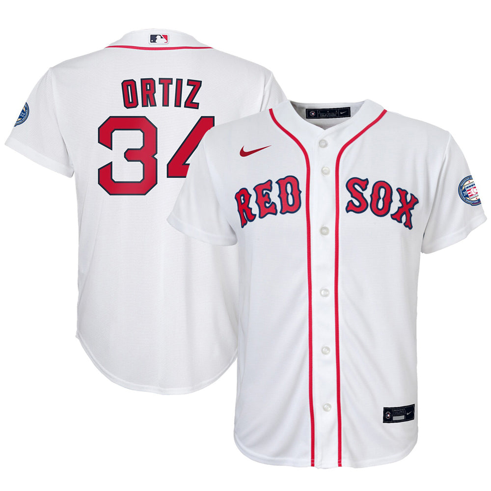 Youth Boston Red Sox David Ortiz Hall of Fame Player Jersey - White - vstockx