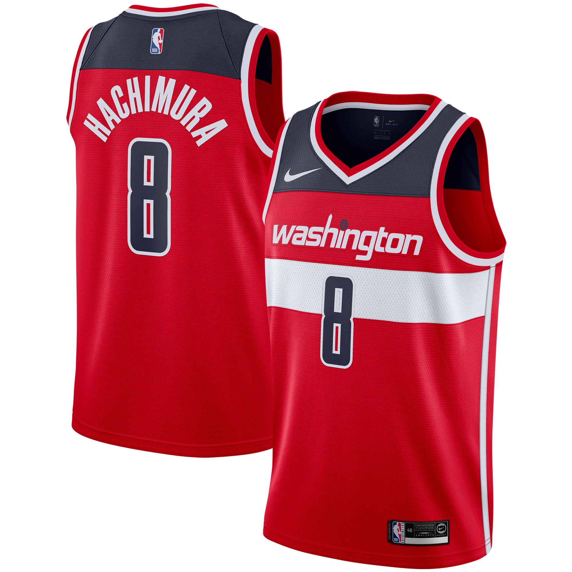 Rui Hachimura Washington Wizards Nike 2019/2020 Swingman Jersey - Icon Edition - Red - vstockx