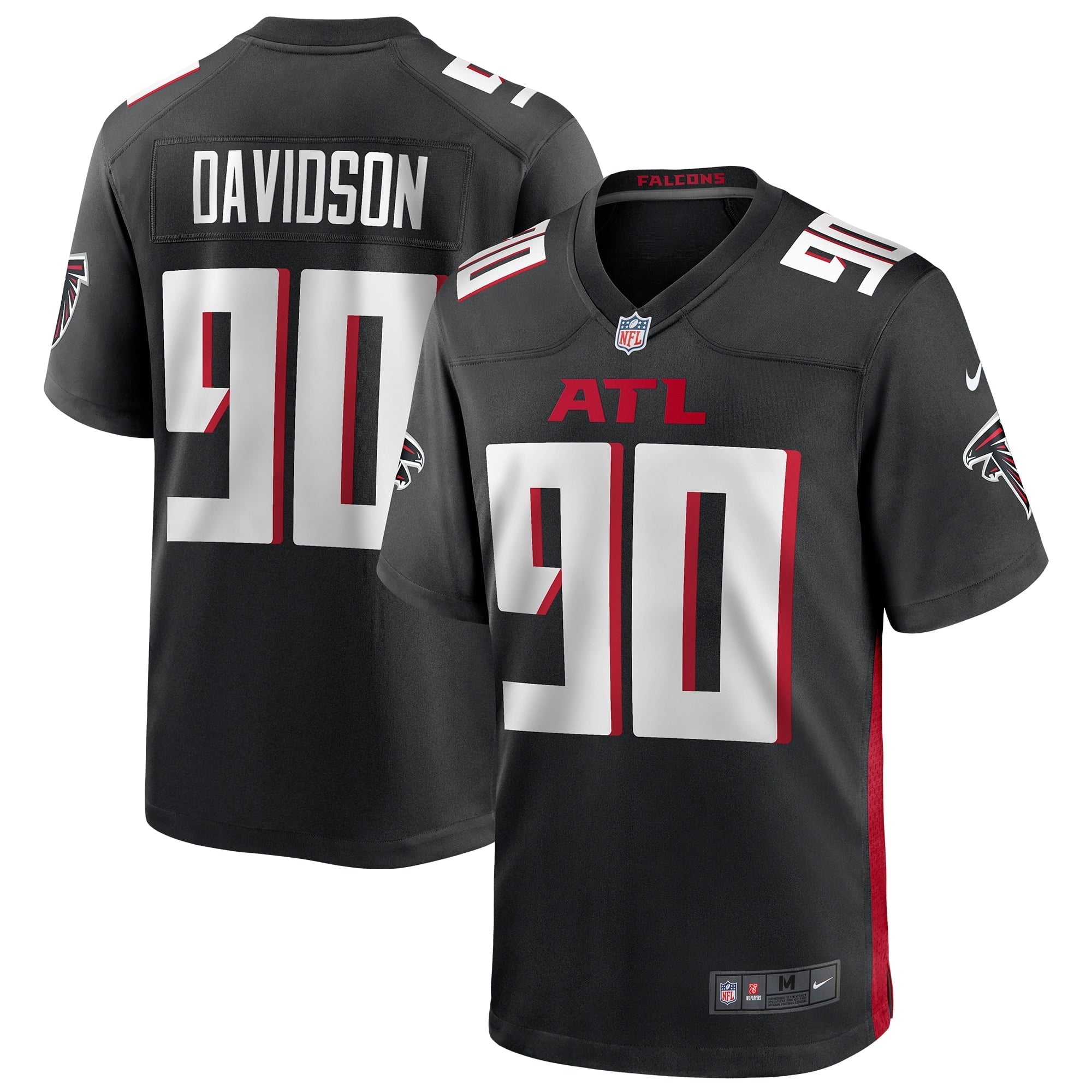Men's Nike Marlon Davidson Black Atlanta Falcons Player Game Jersey - vstockx