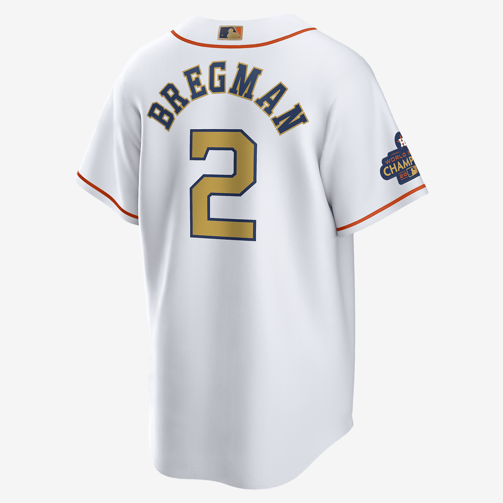 MLB Houston Astros 2022 World Series Champions Gold (Alex Bregman) Men's Replica Baseball Jersey - White/Gold - vstockx