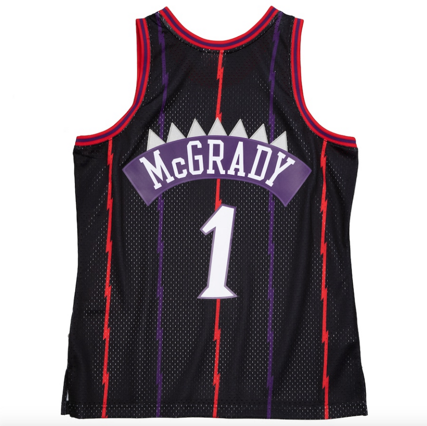 Men's Tracy McGrady Toronto Raptors Mitchell & Ness 1998-99 Hardwood Classics Reload 2.0 Swingman Jersey - Black - vstockx