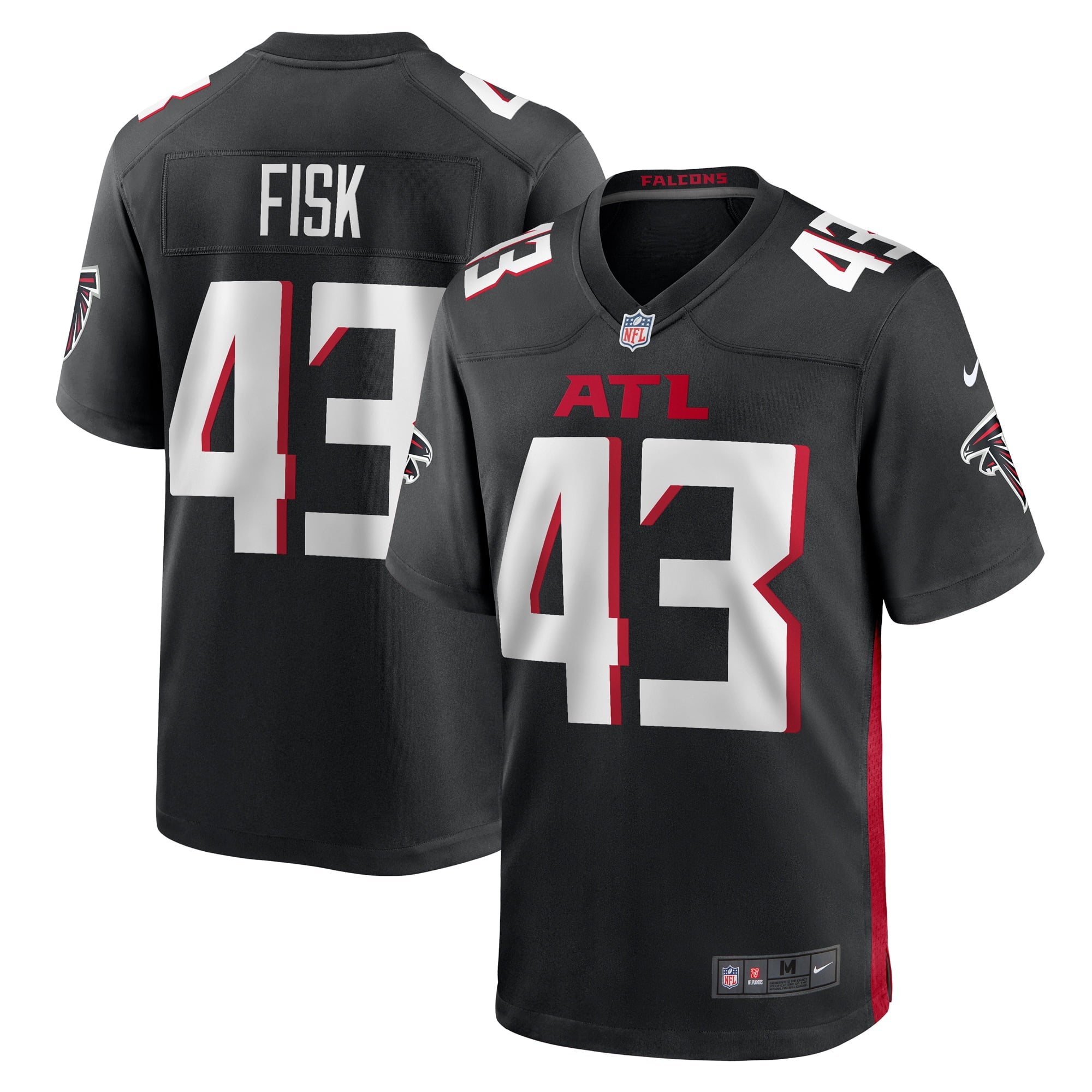 Men's Nike Tucker Fisk Black Atlanta Falcons Player Game Jersey - vstockx