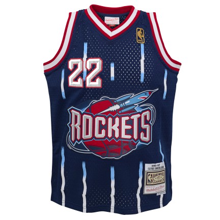 Youth Houston Rockets Clyde Drexler Mitchell & Ness Navy 1996-97 Hardwood Classics Swingman Jersey - vstockx