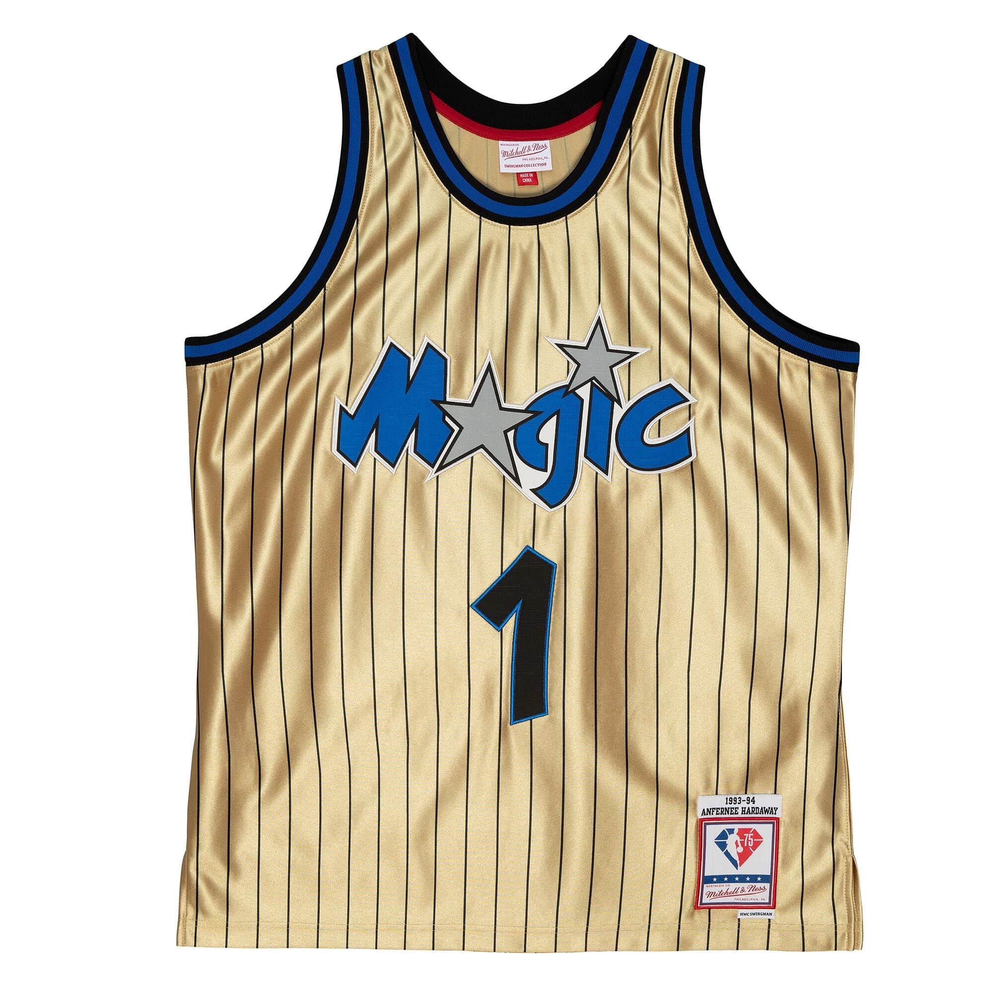 75th Anniversary Gold Swingman Penny Hardaway Orlando Magic 1993-94 Jersey - vstockx