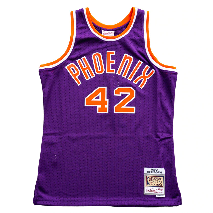 Men's Phoenix Suns Connie Hawkins Mitchell & Ness 1969-70 Hardwood Classics Purple Swingman Jersey - vstockx