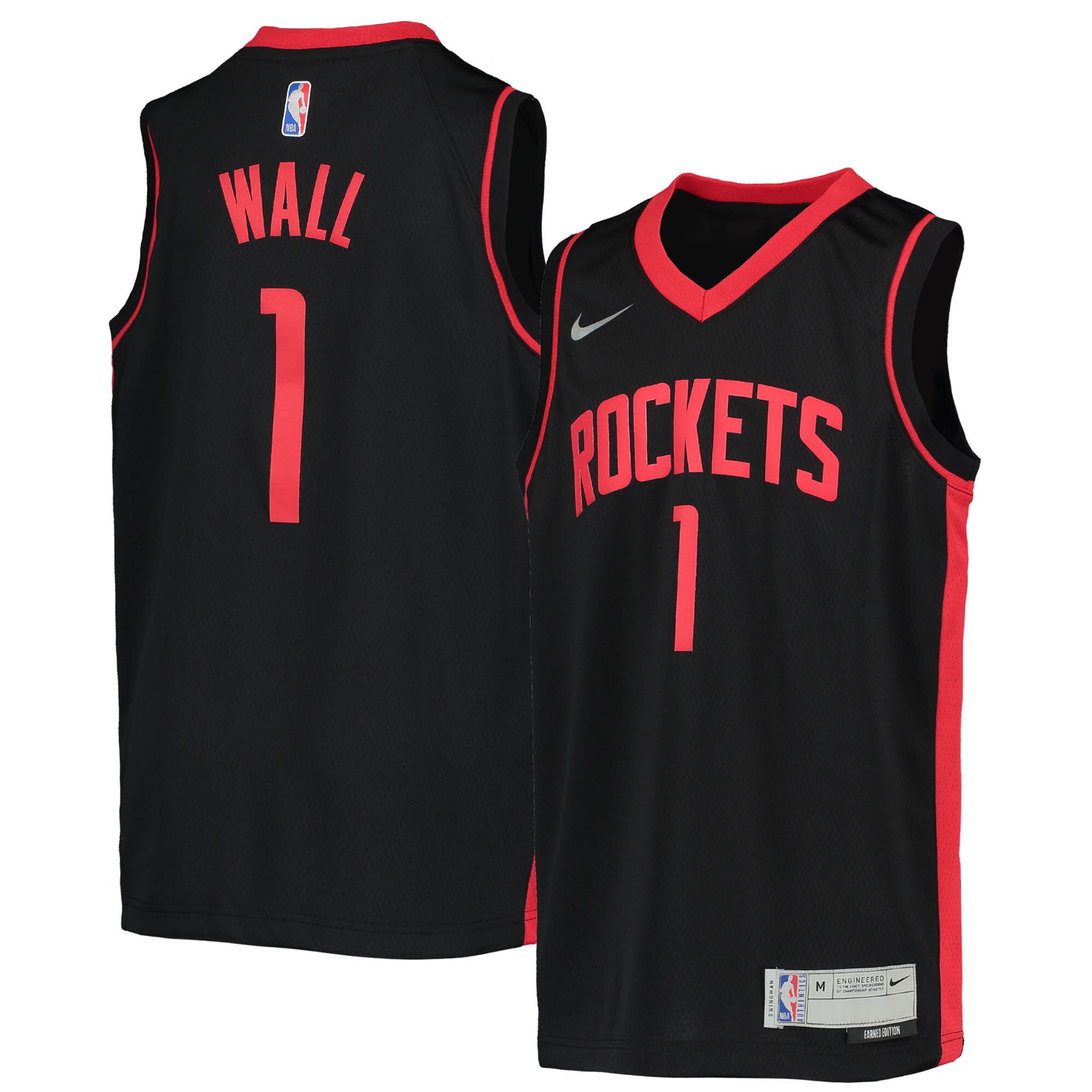 John Wall Houston Rockets Nike Youth 2020/21 Swingman Player Jersey - Earned Edition - Black - vstockx