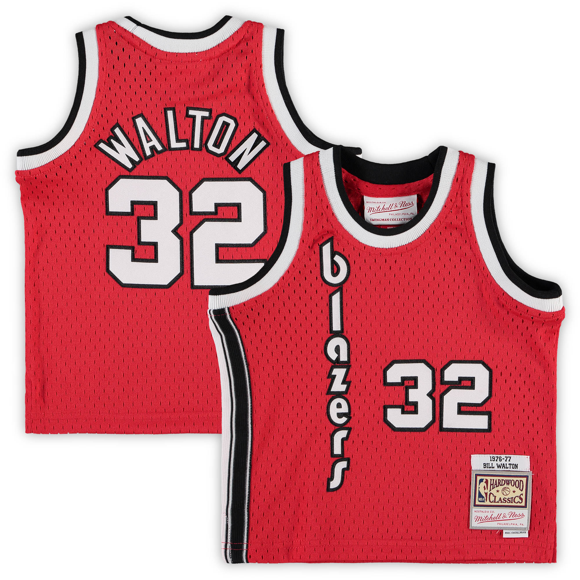 Bill Walton Portland Trail Blazers Mitchell & Ness Infant 1976/77 Hardwood Classics Retired Player Jersey - Red - vstockx