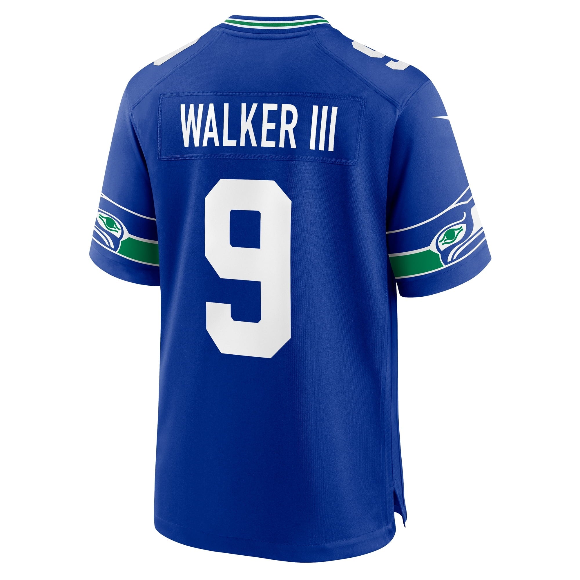 Men's Nike Kenneth Walker III Royal Seattle Seahawks Throwback Player Game Jersey - vstockx