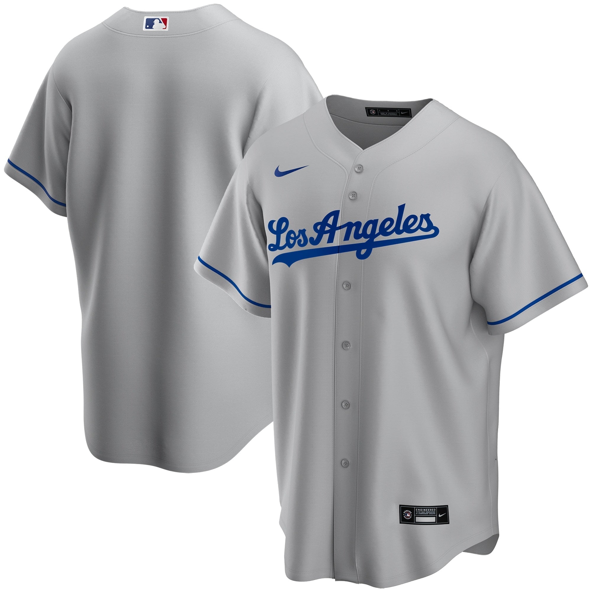 Youth Nike Gray Los Angeles Dodgers Road Replica Team Jersey - vstockx