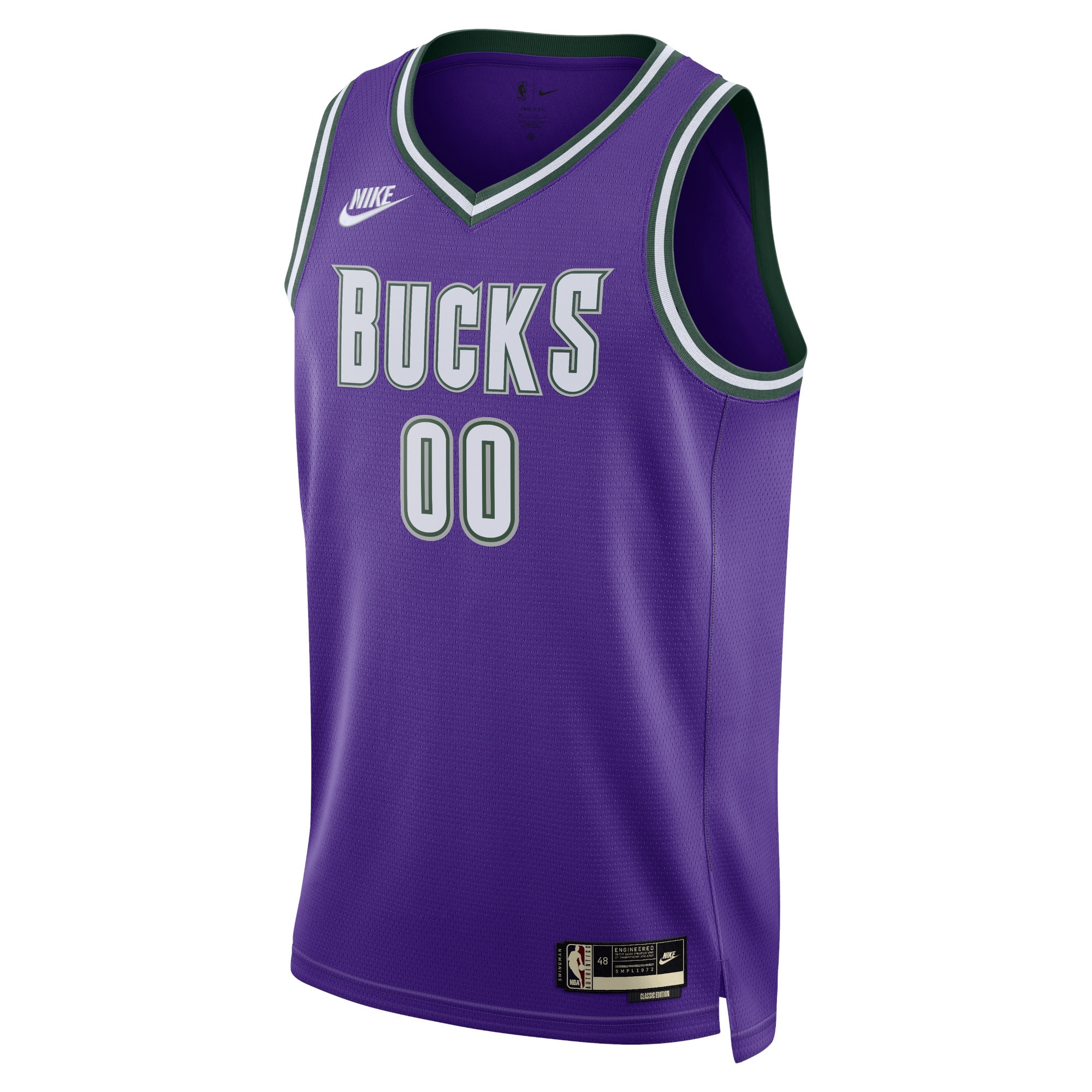 Milwaukee Bucks Nike Unisex 2022/23 Custom Swingman Jersey - Classic Edition - Purple - vstockx